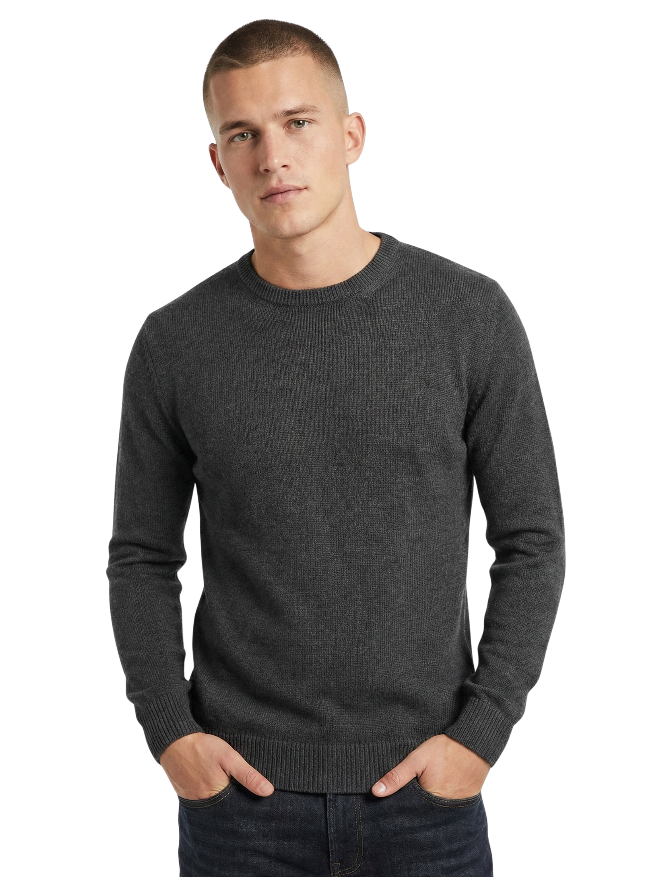 Damat Round Neck Knitwear Antra Long Sleeve Pullover