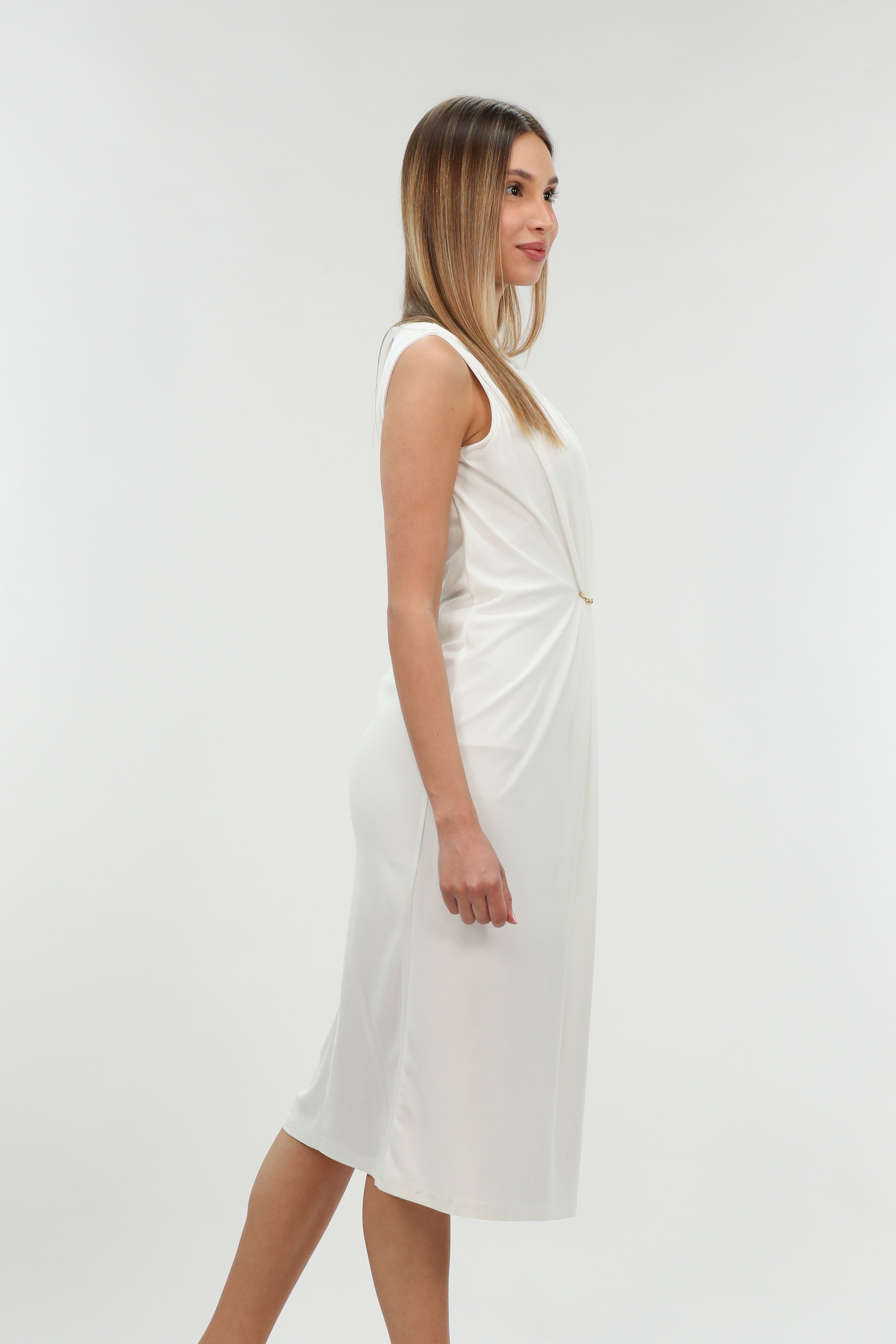 Classy White Simple Dress