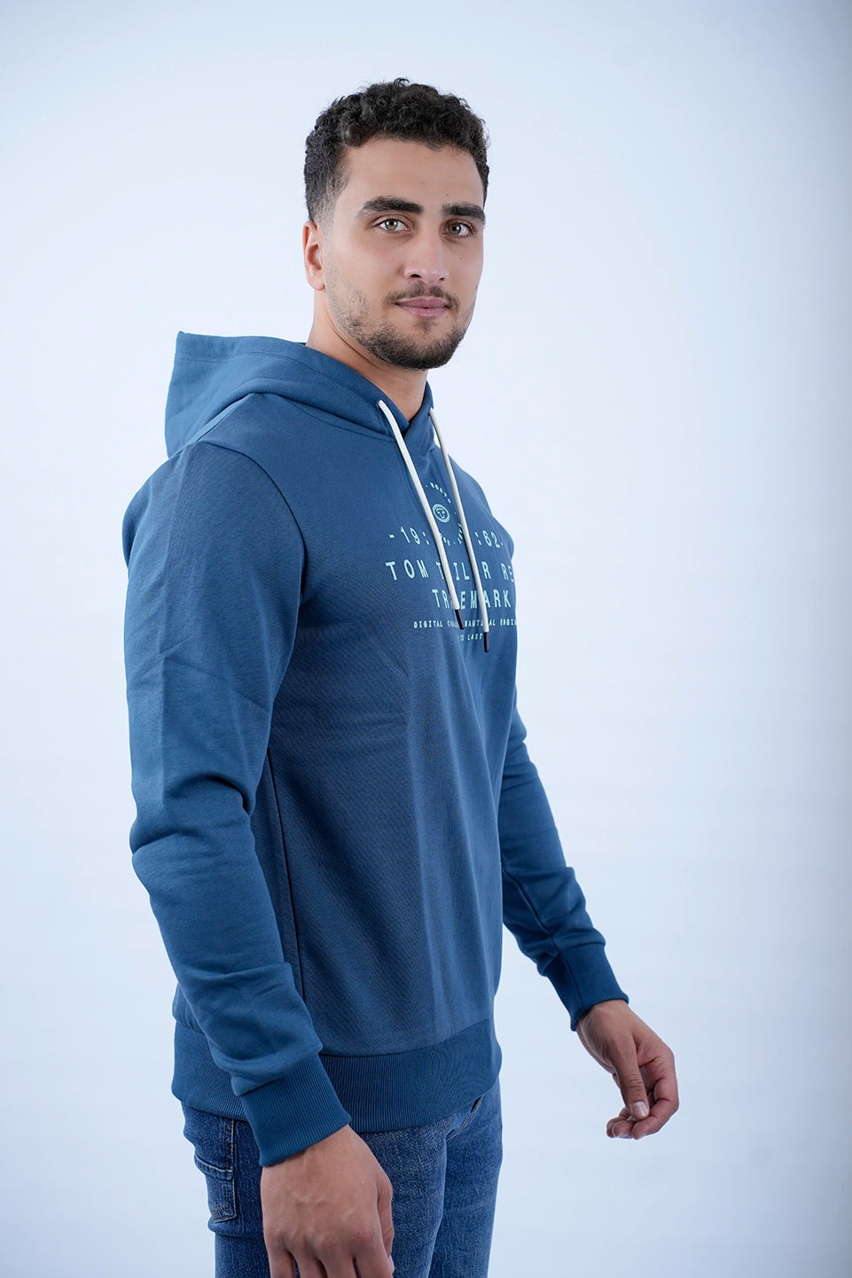 Tom Tailor Blue Hoodie With Logo Front Design