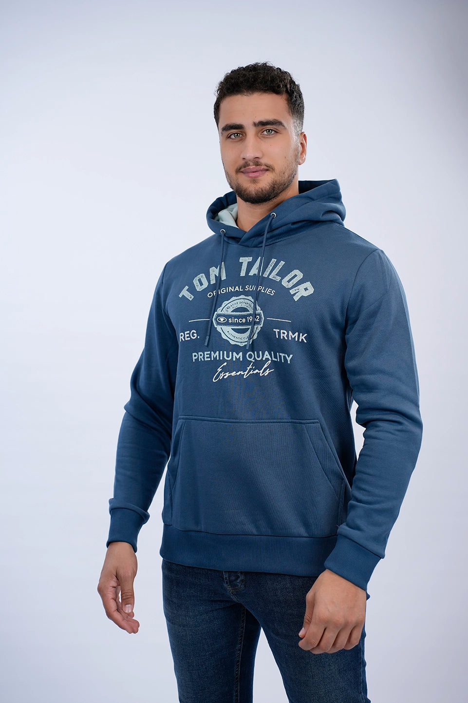 Tom Tailor Blue Hoodie With Front Logo