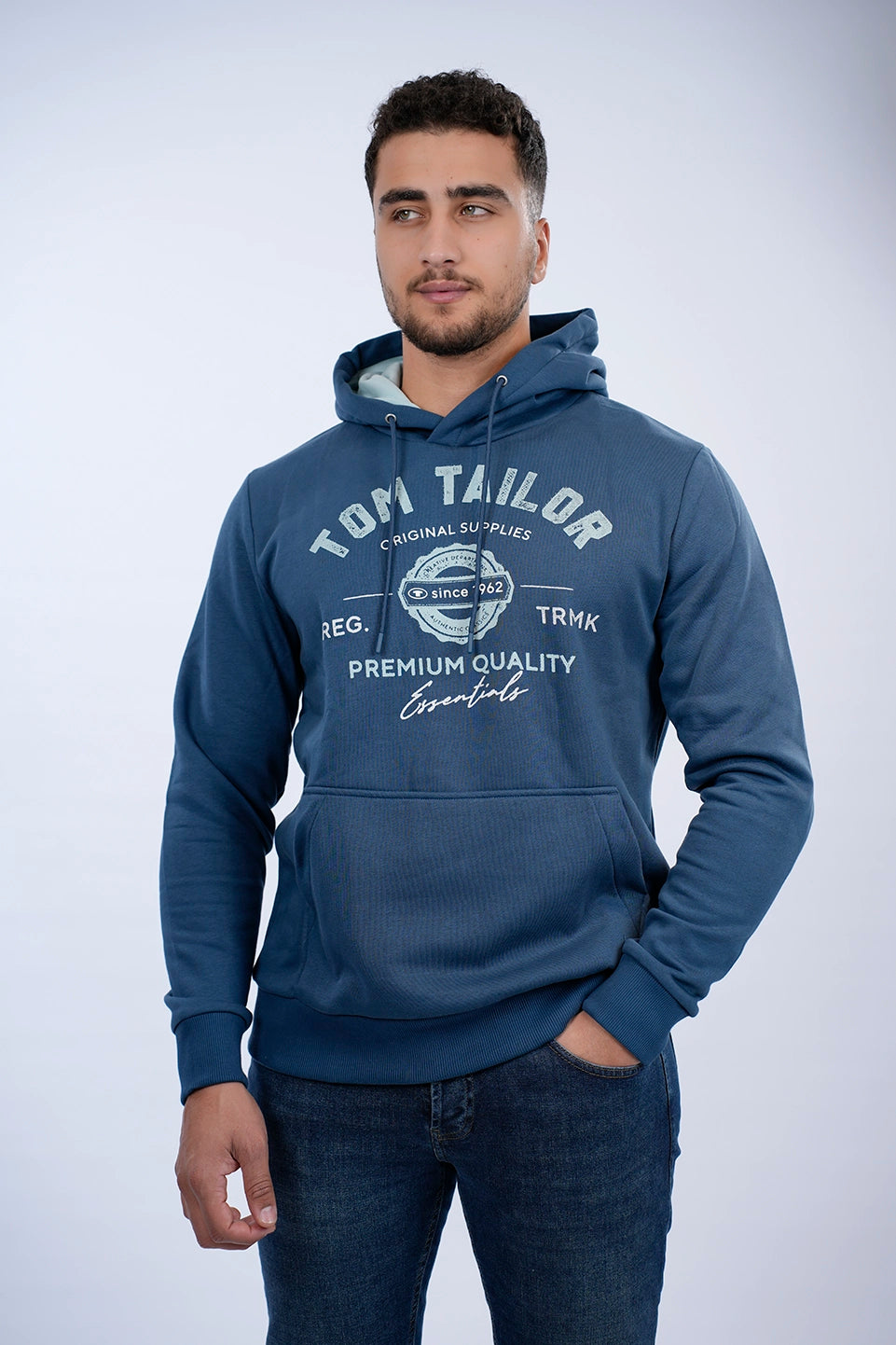 Tom Tailor Blue Hoodie With Front Logo