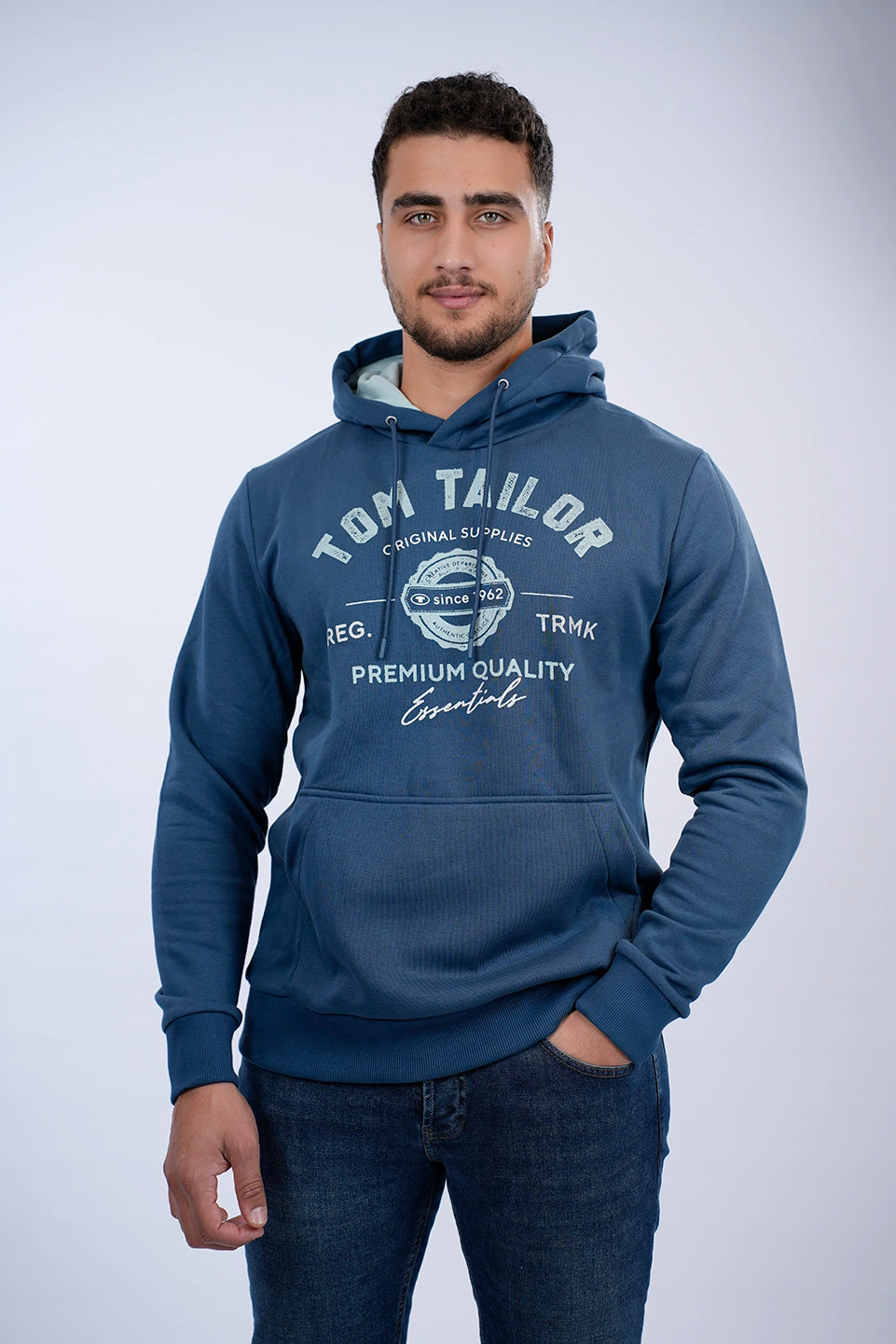 Tom Tailor Blue Hoodie With Front Logo