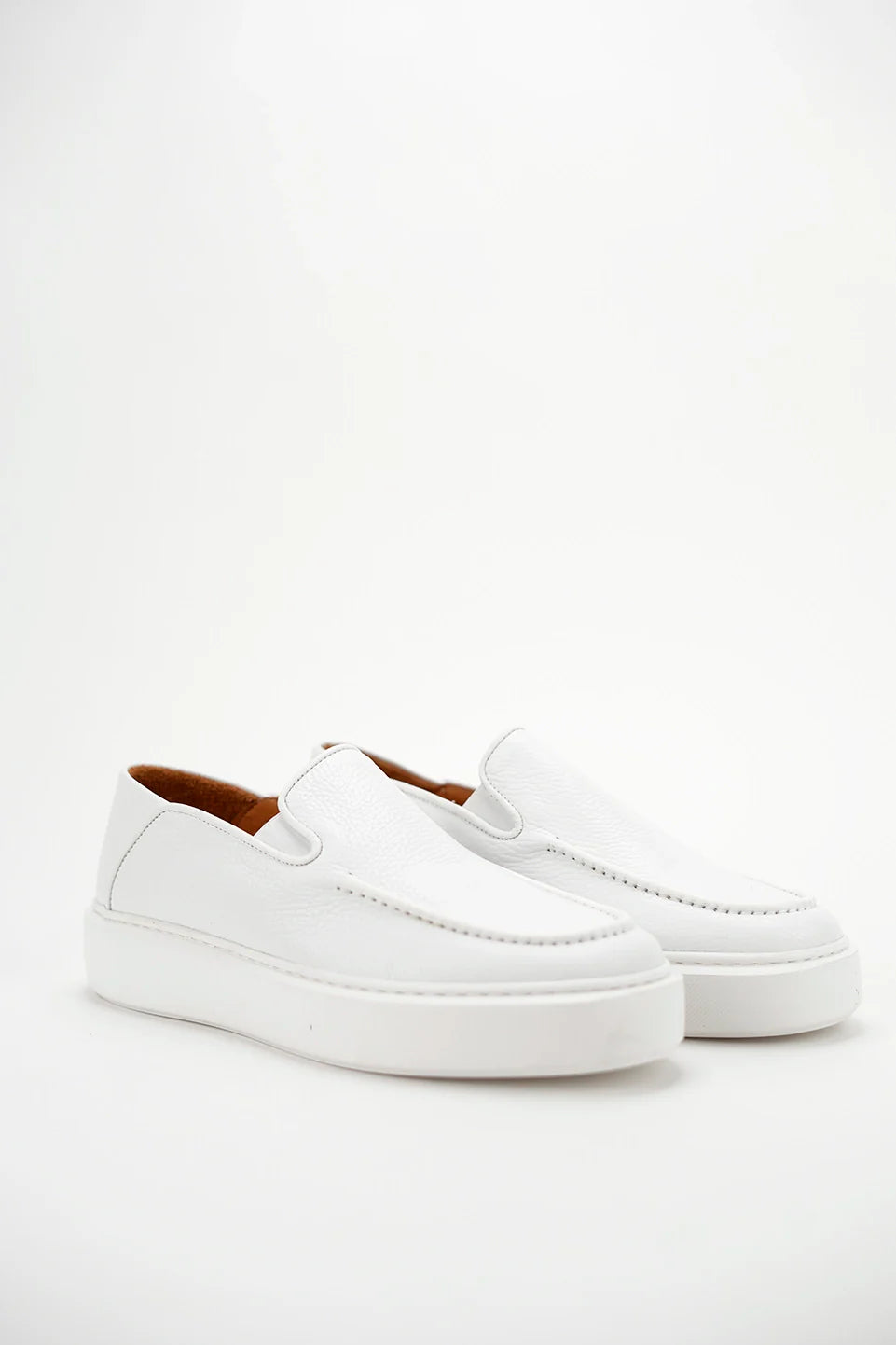 Slip On Casual White leather Shoes