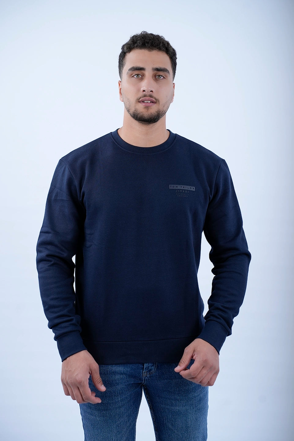 Tom Tailor Navy Sweater With Fleece Inside