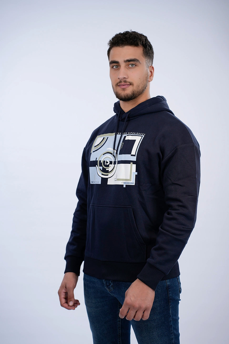 Tom Tailor Navy Hoodie With Front Print