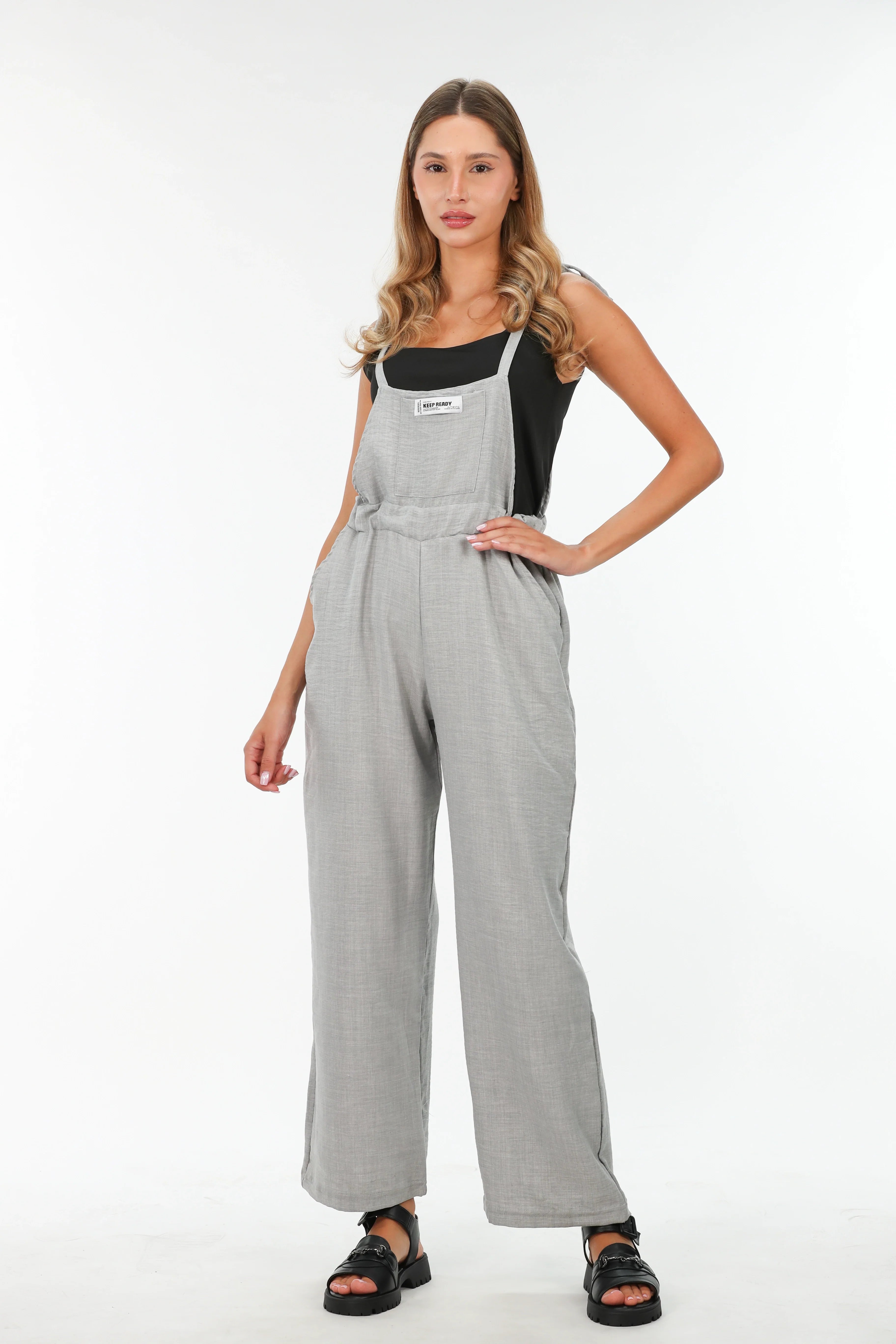 Grey Loose Fit Overall