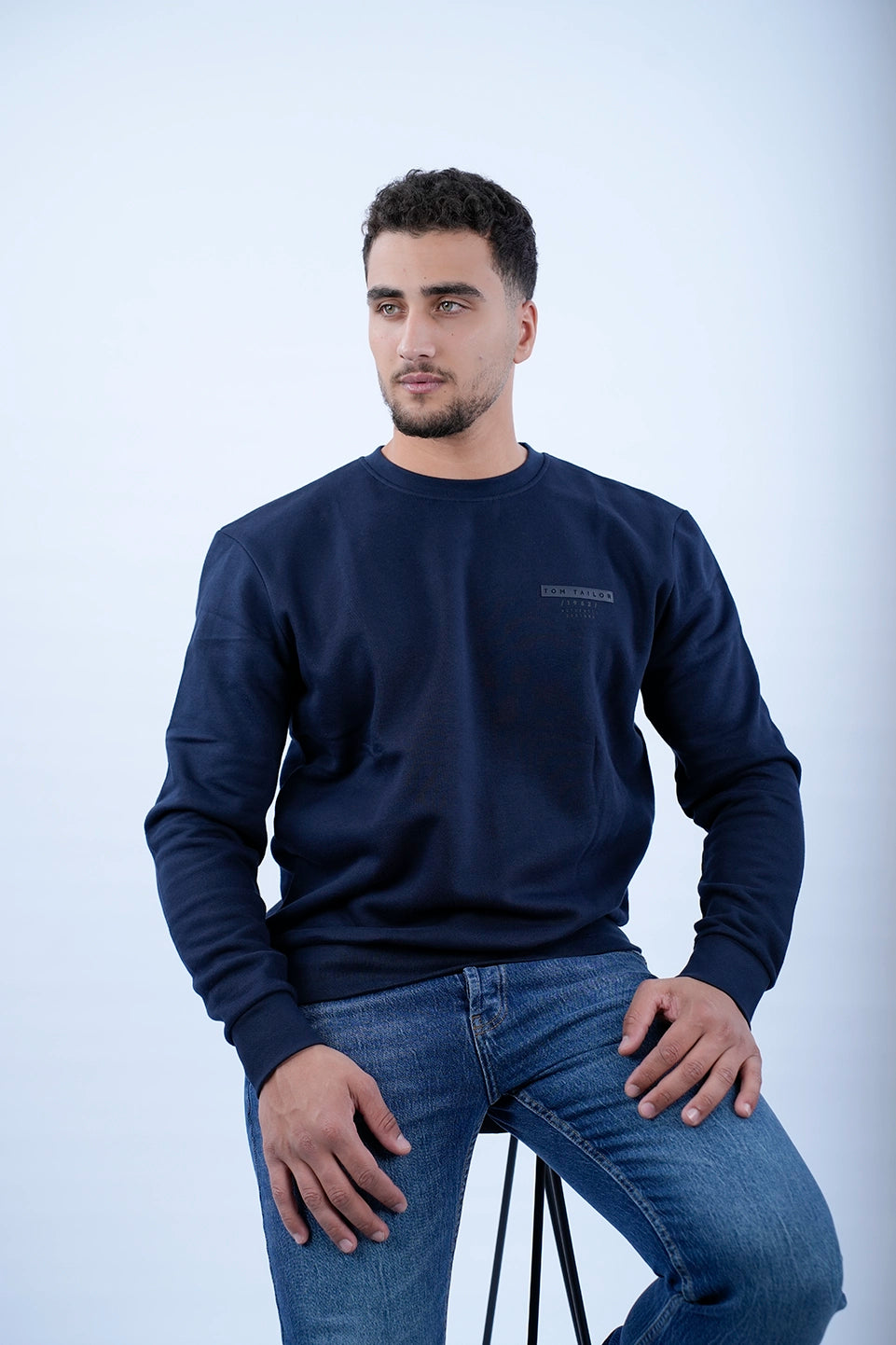 Tom Tailor Navy Sweater With Fleece Inside