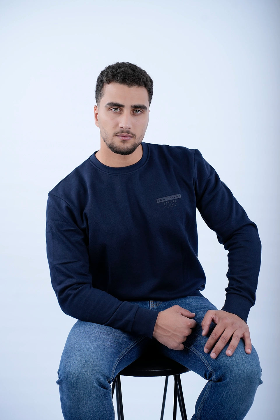 Tom Tailor Navy Sweater With Fleece Inside