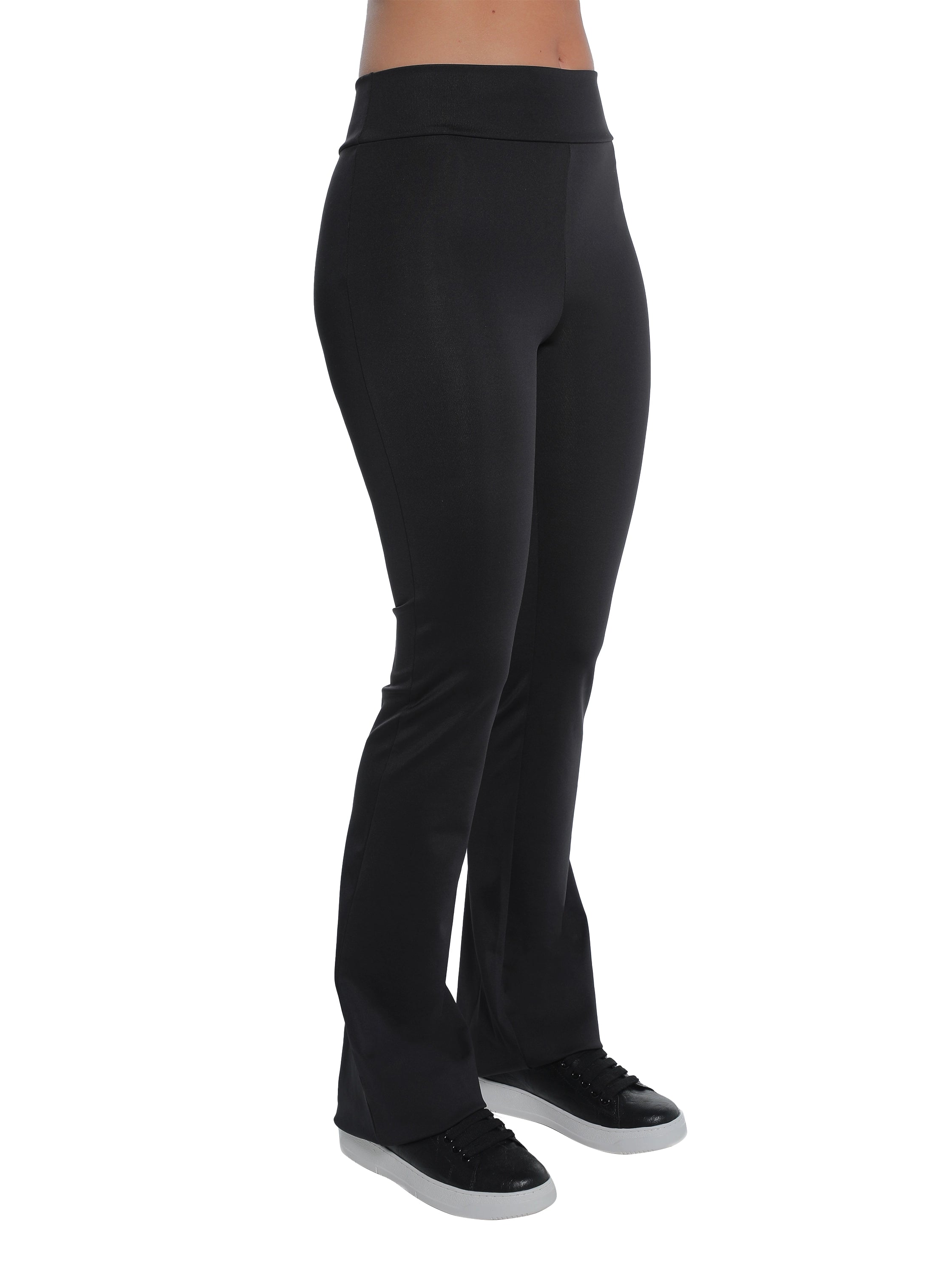 Black Flare Legging With Elastic Waist