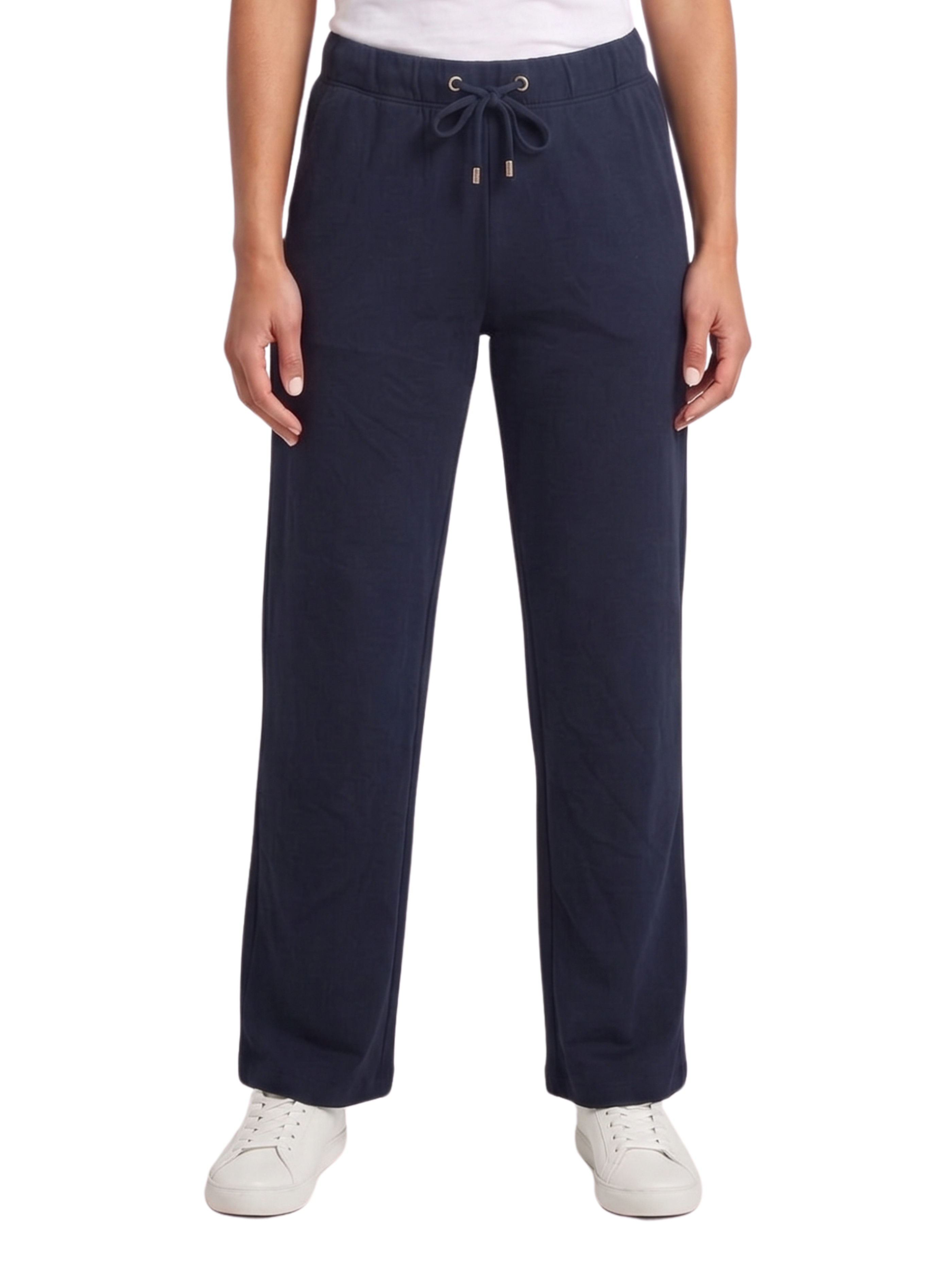 Navy Wide Leg High Waisted Jogging Pant