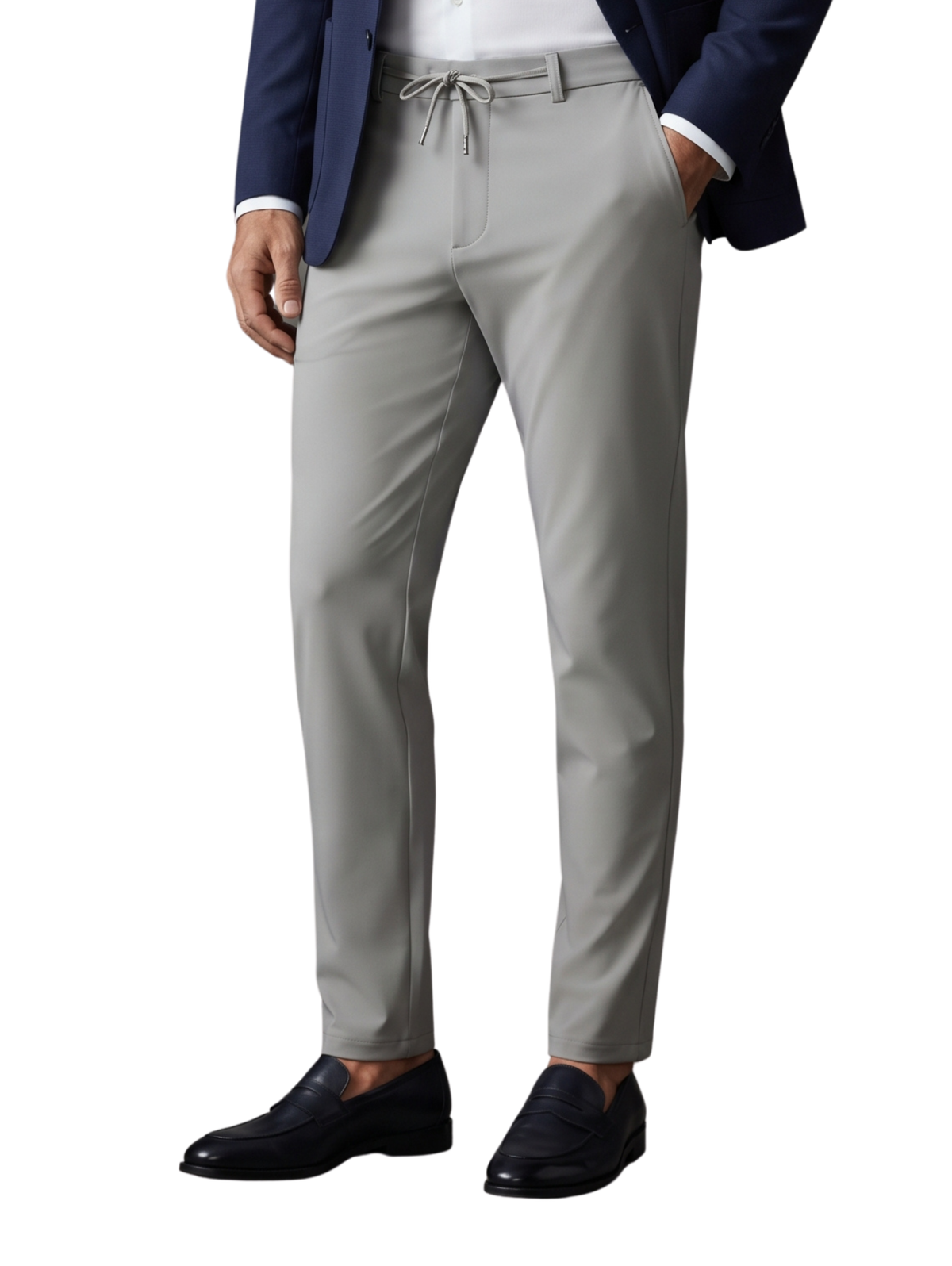 Grey Tailored Dark Trousers Pant