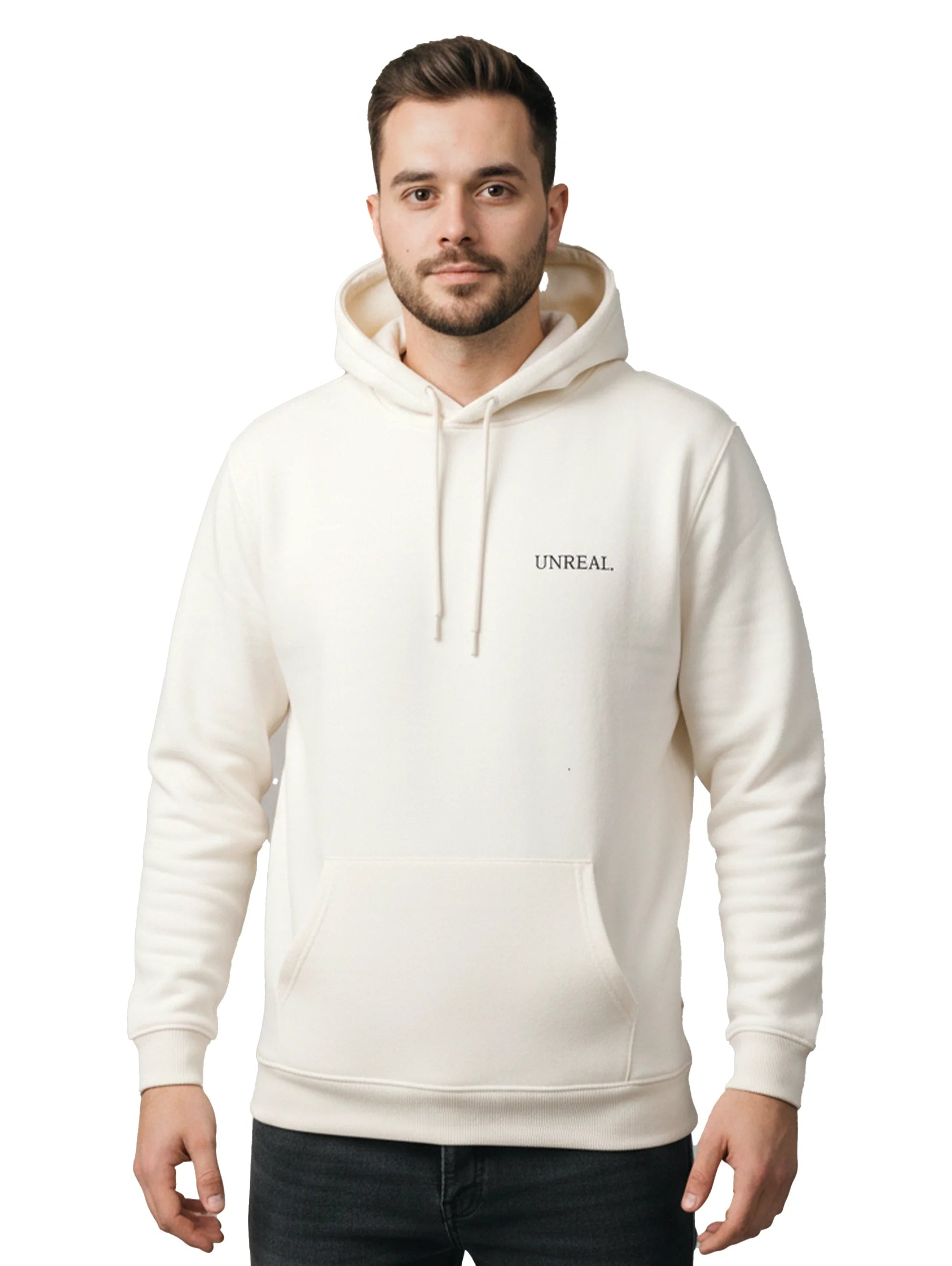 Offwhite Casual Hoodie With Kangaroo Pocket