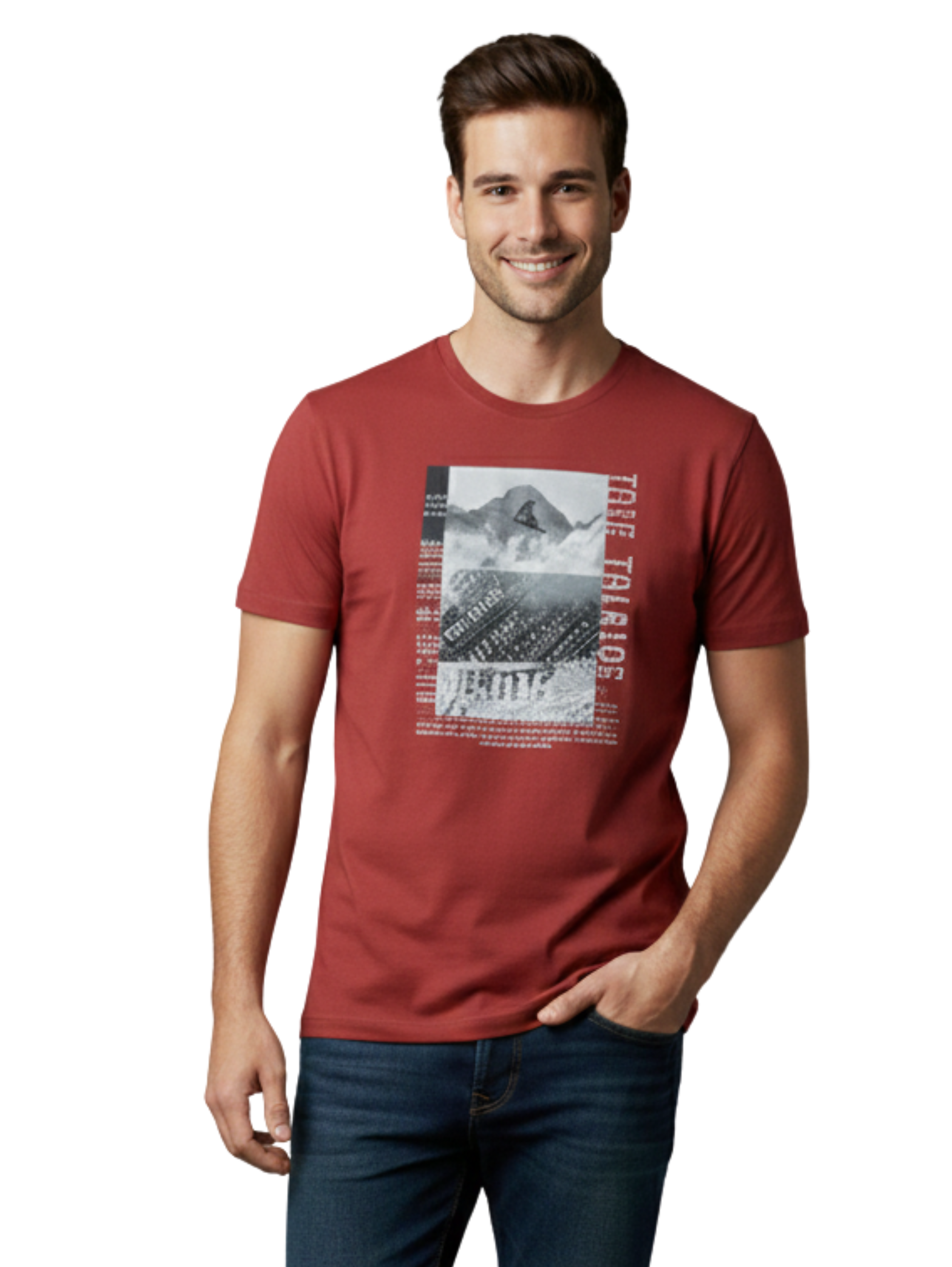 Tom Tailor Short Sleeved Red T-shirt With Front Design
