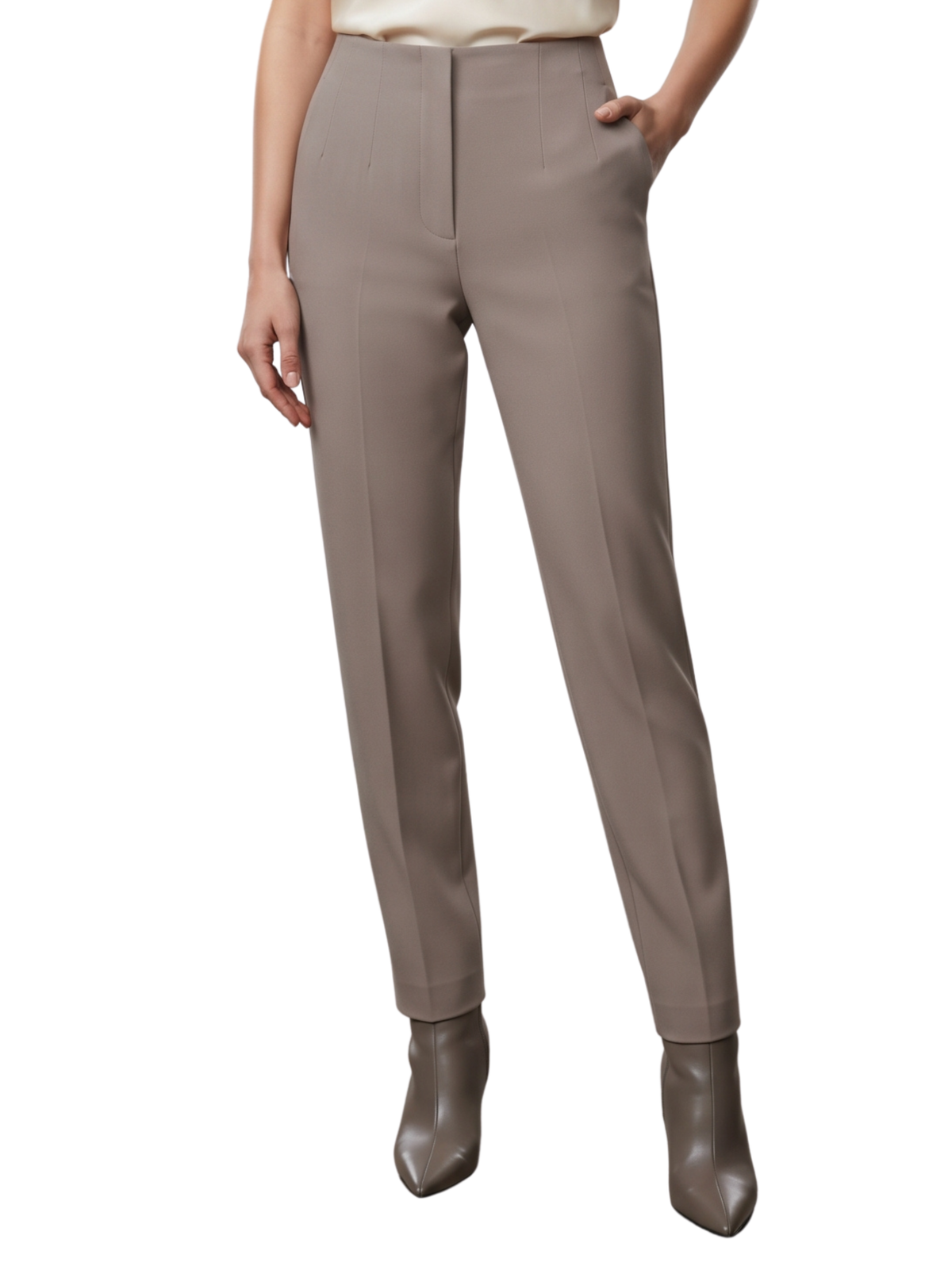 Brown Slim Tapered Leg Pant