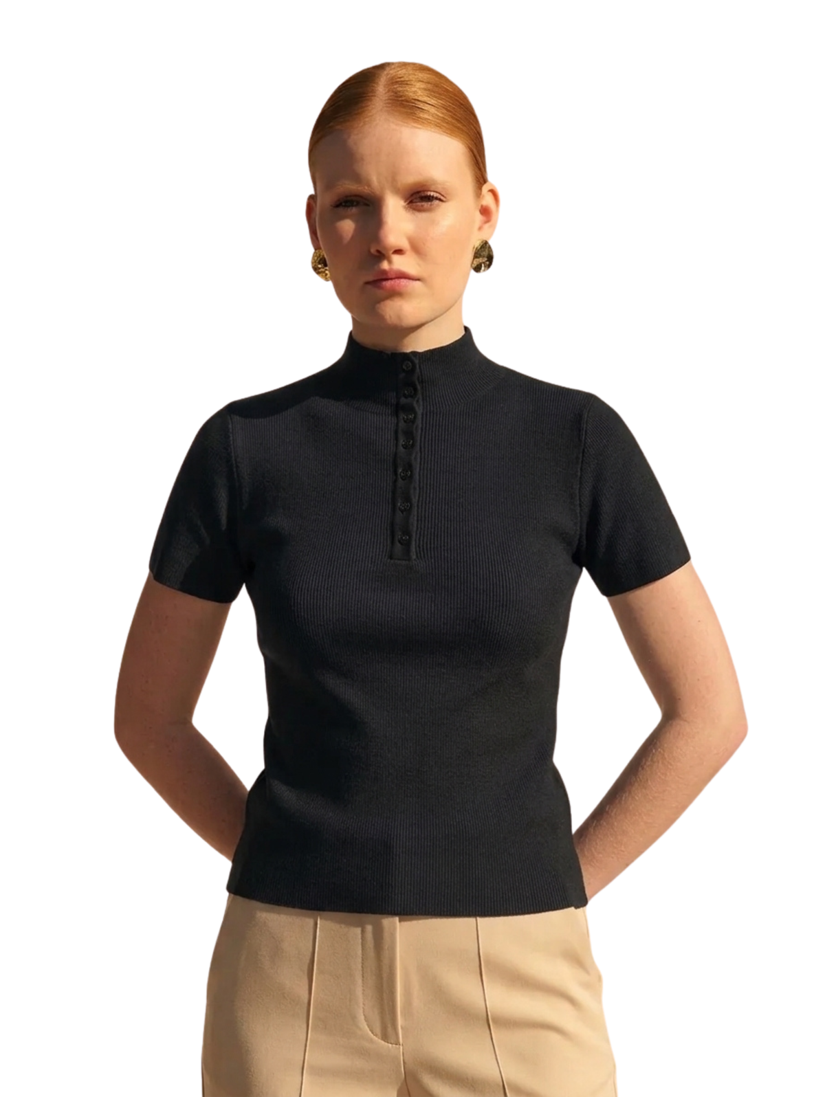 Black Short-Sleeve Pullover