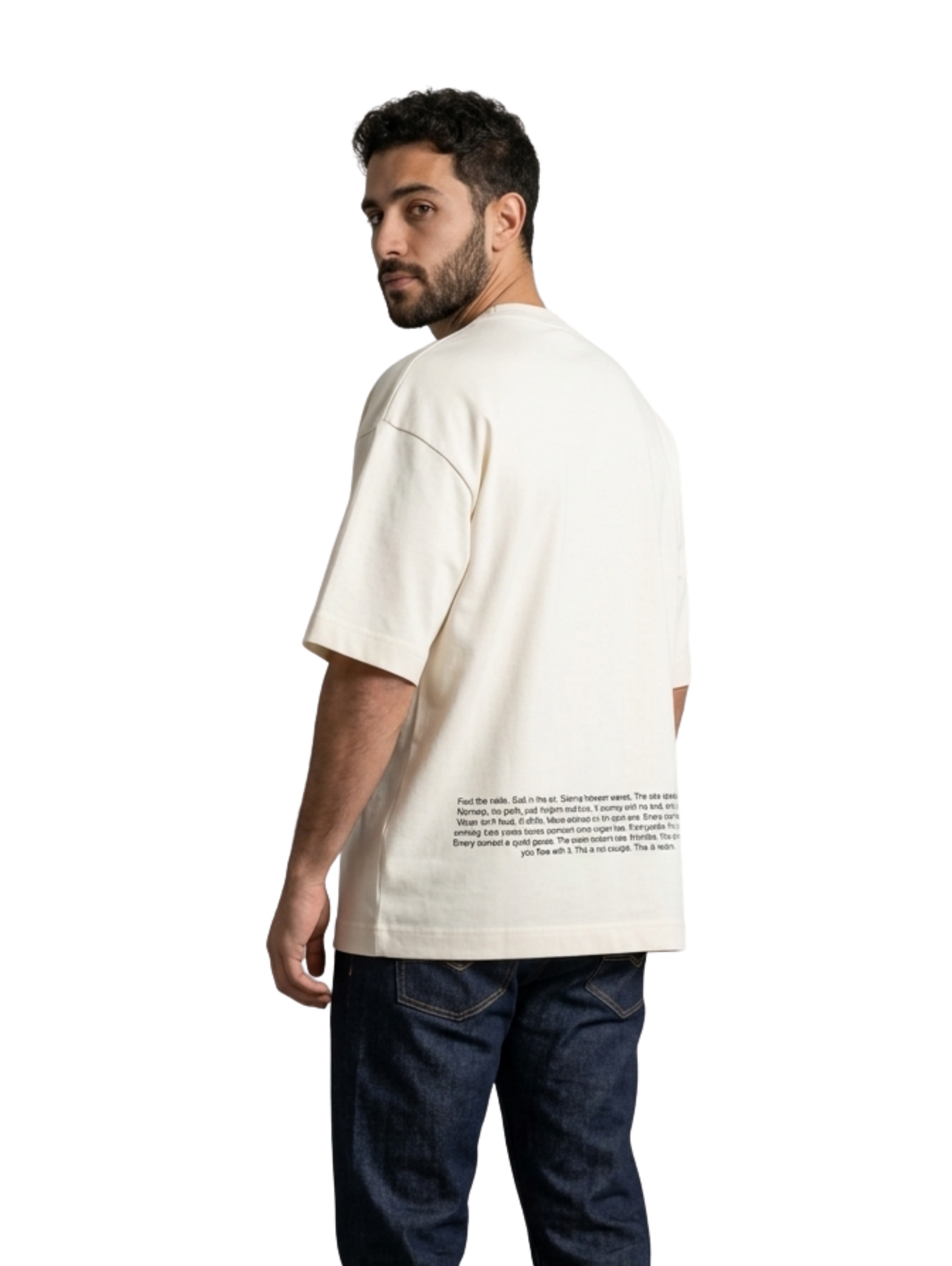 Oversized Milky Round T-Shirt With Front Design