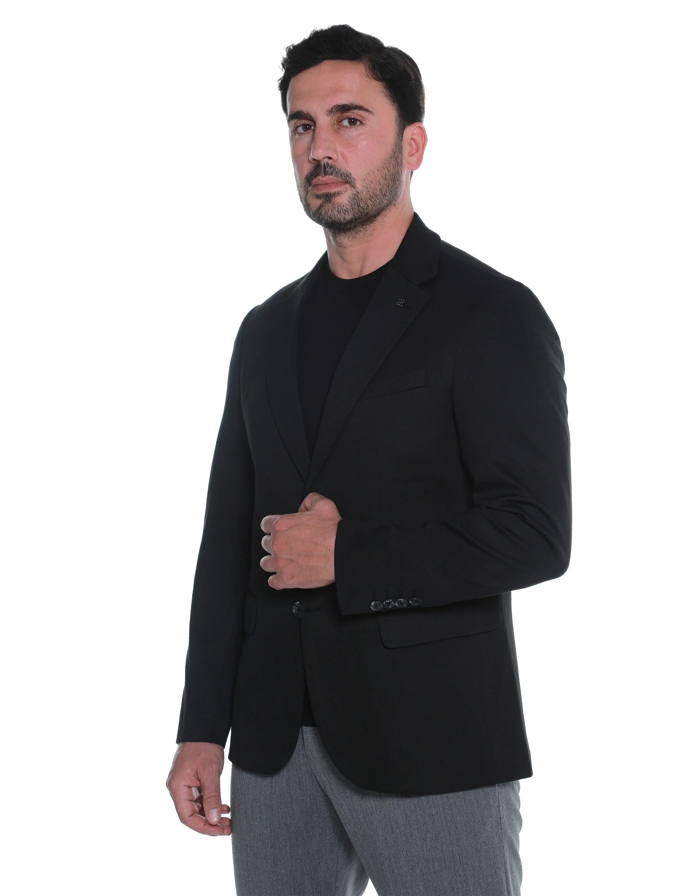 Smart Casual Black Blazer With Two Button To Close