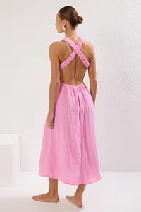 trendyol Pink Maxi Cut Out Beach Dress