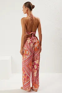 Trendyol Pattern Scarf Blouse And Pant Set