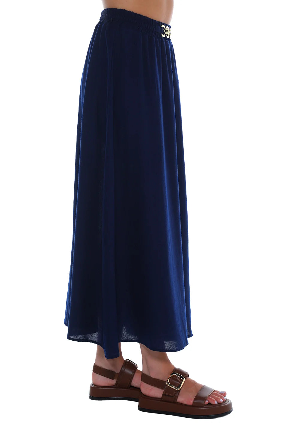 Maxi Navy Belted Skirt