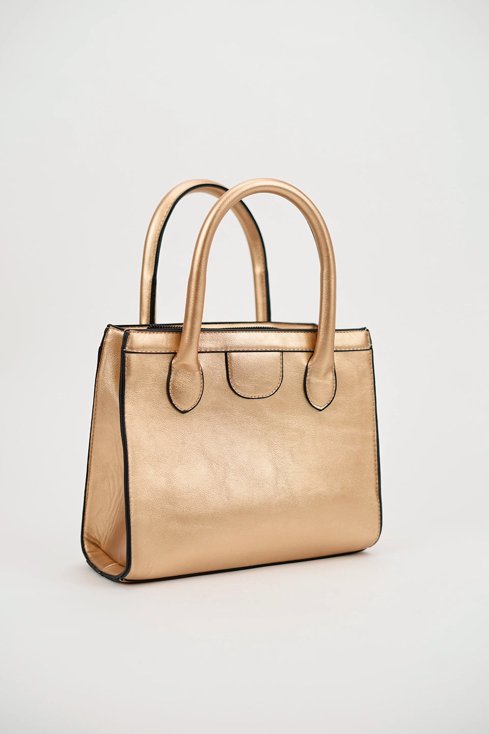 Square Gold Hand Bag