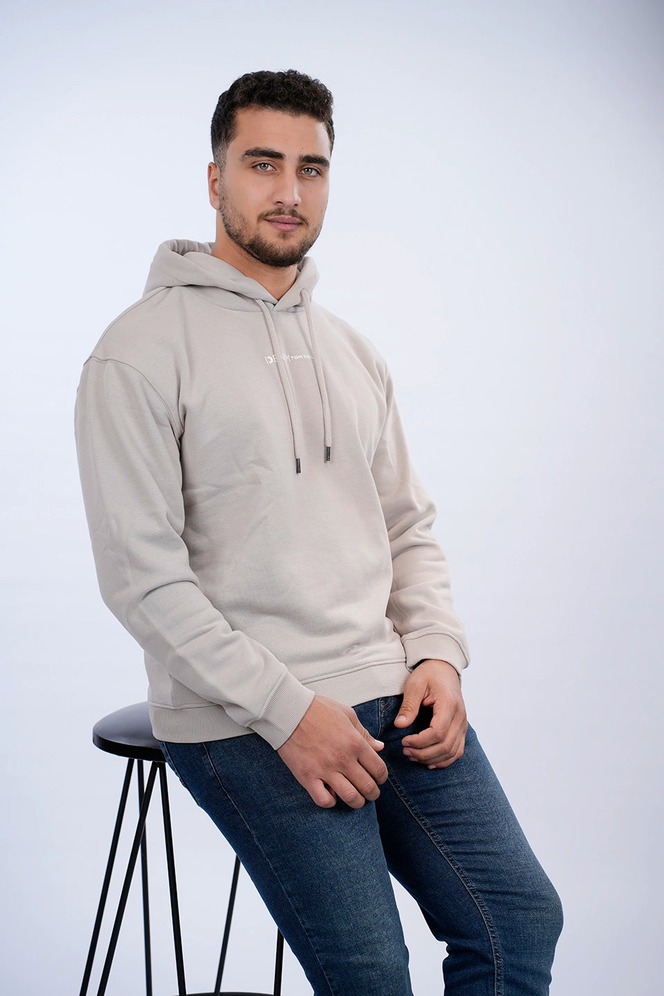 Tom Tailor Printed Grey Hoodie