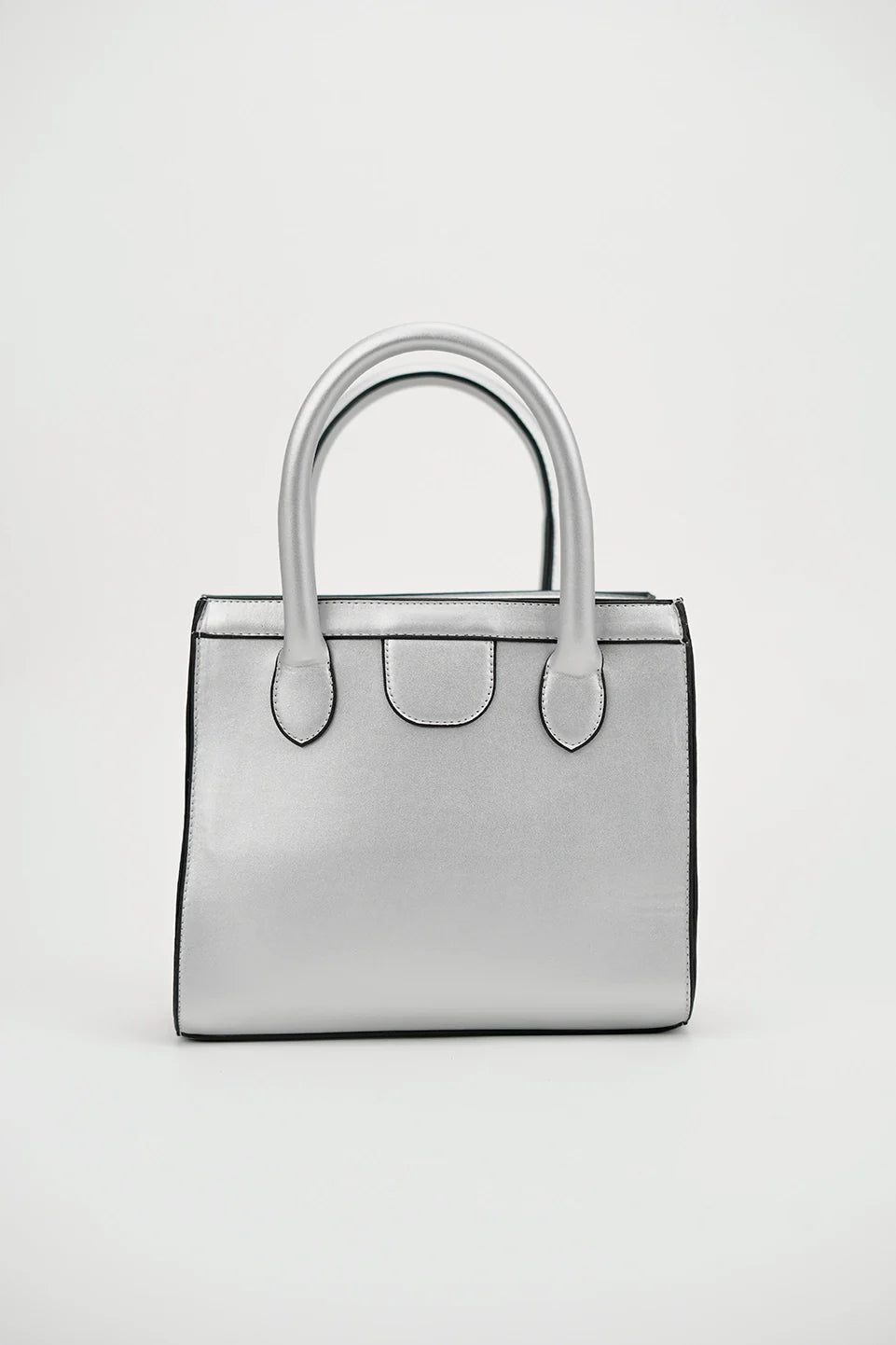 Square Silver Hand Bag