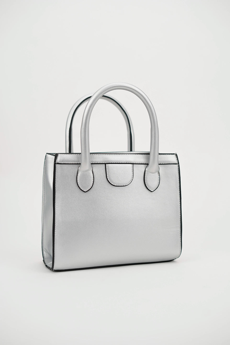 Square Silver Hand Bag