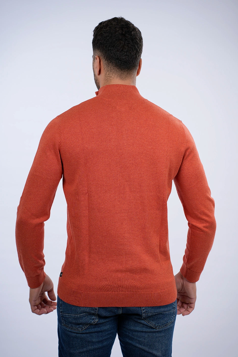 Tom Tailor Orange Sweater With Half Zipper To Close