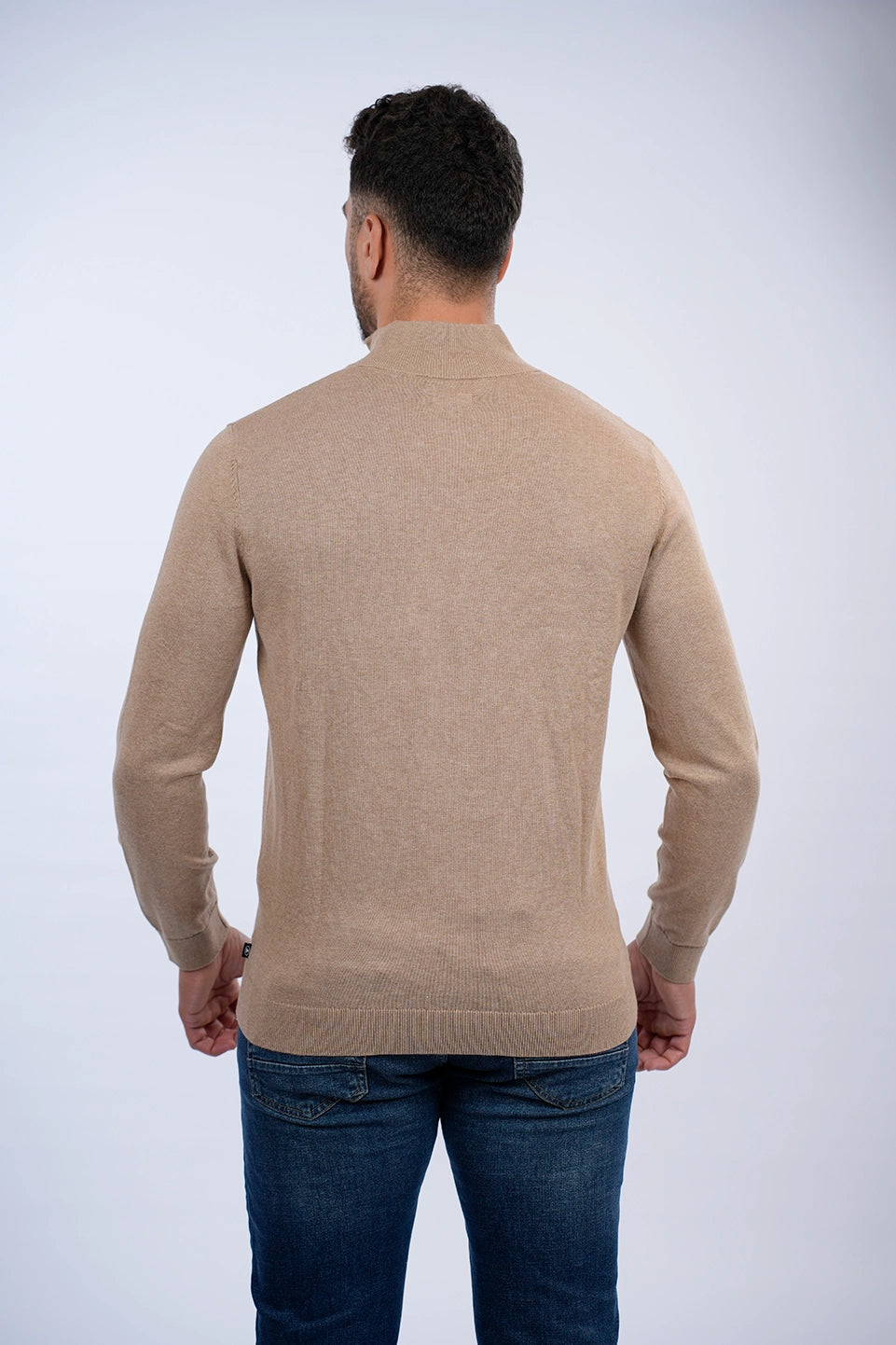 Tom Tailor Beige Sweater With Half Zipper To Close