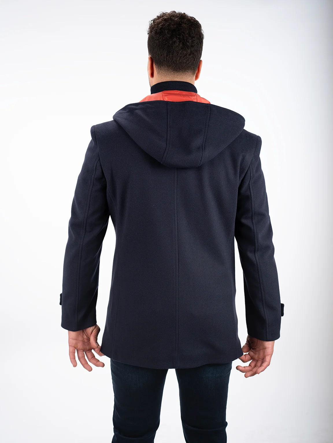 Navy Hooded Coat