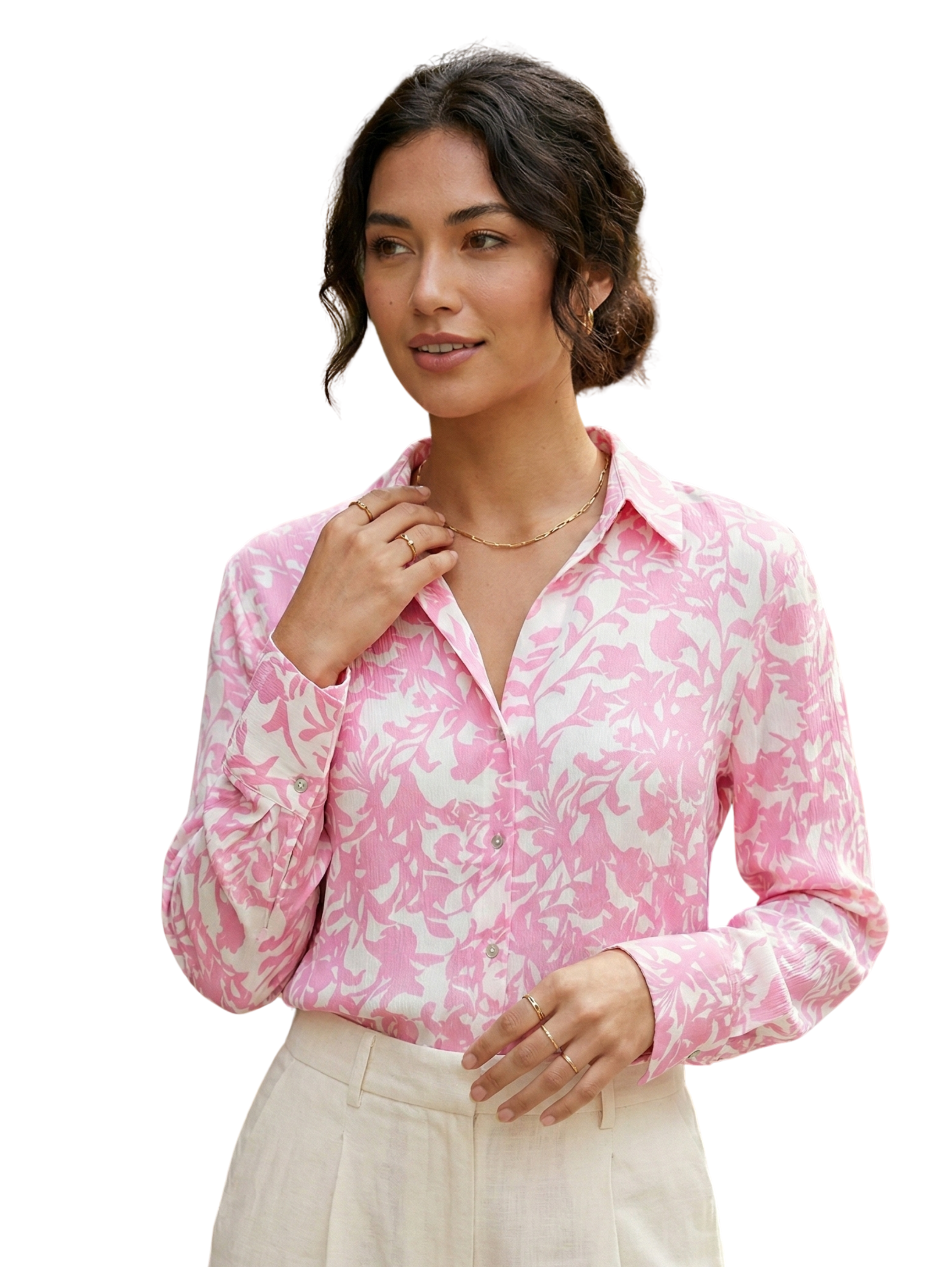 Pink Long Sleeve Shirt With Design
