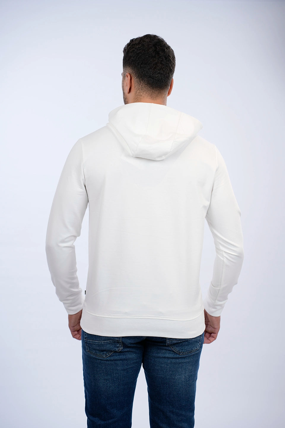 Off White Hoodie With Front Simple Design