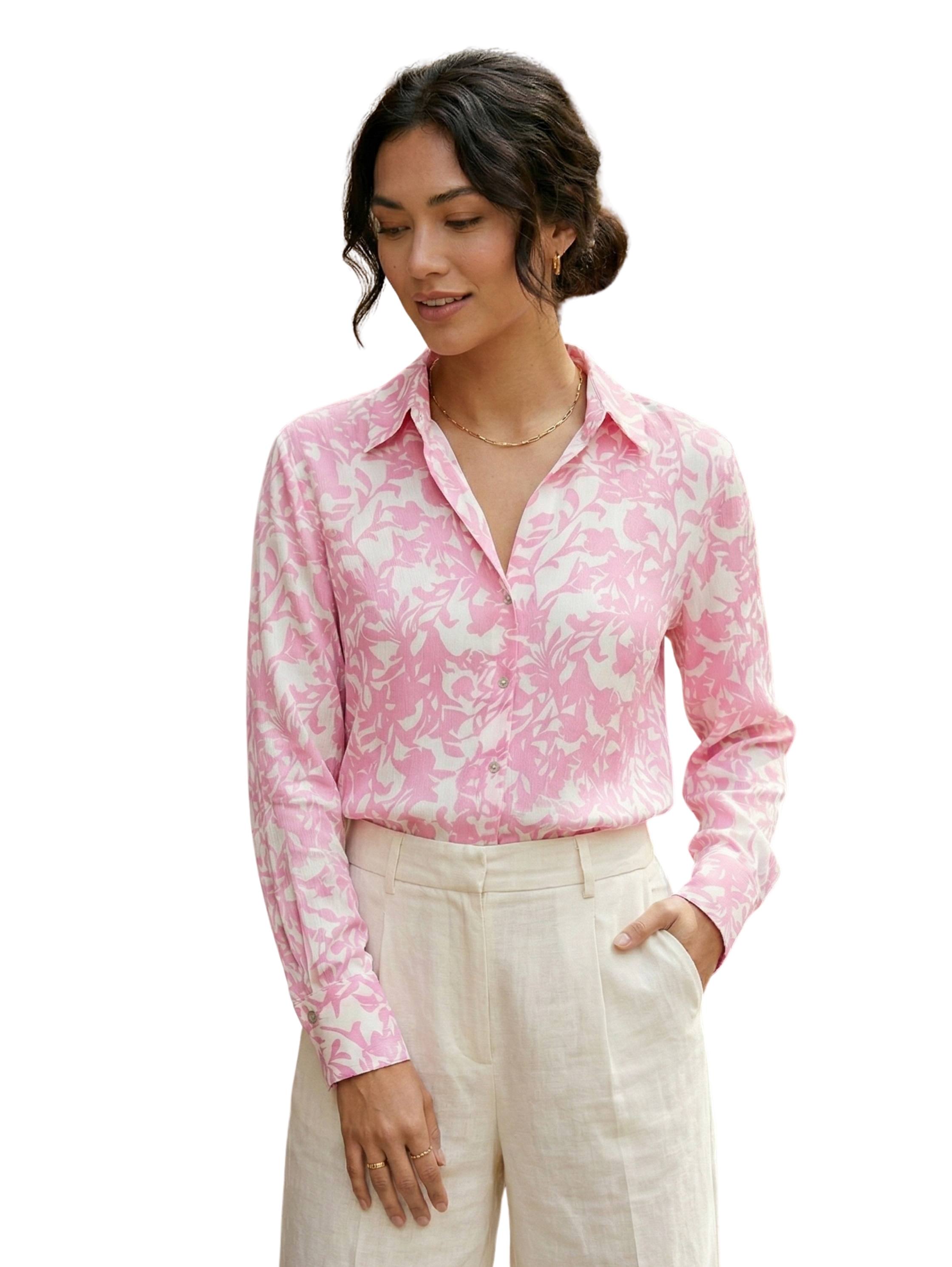 Pink Long Sleeve Shirt With Design