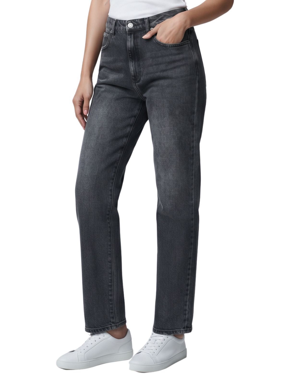 L.Grey Straight-Leg Jeans