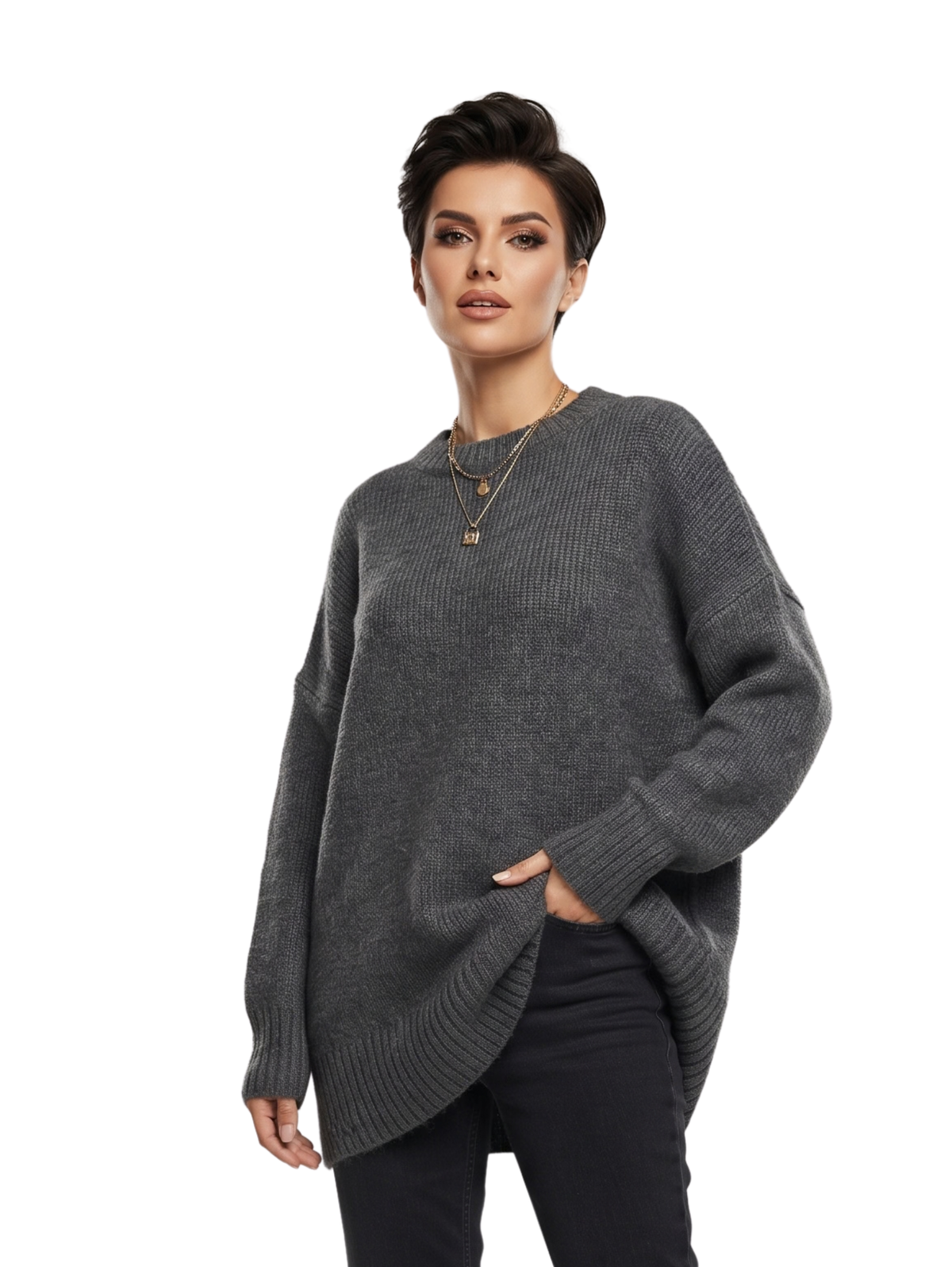 Grey Oversized Pullover