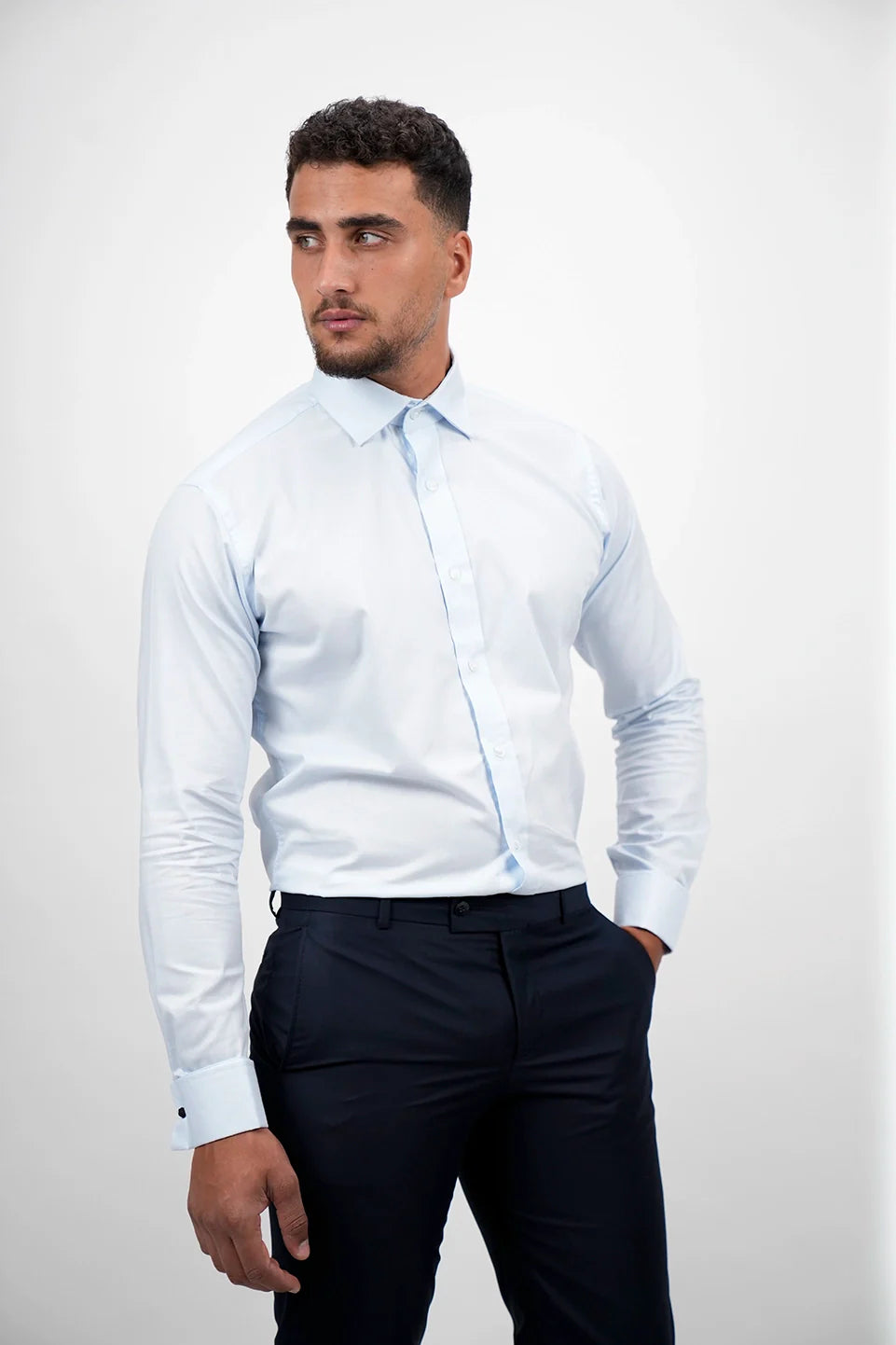 Long Sleeved Non Iron Light Blue Classic Shirt