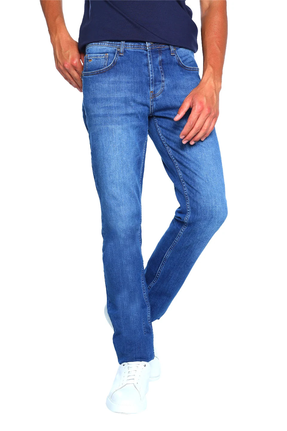 Slim Straight Blue Denim Jeans