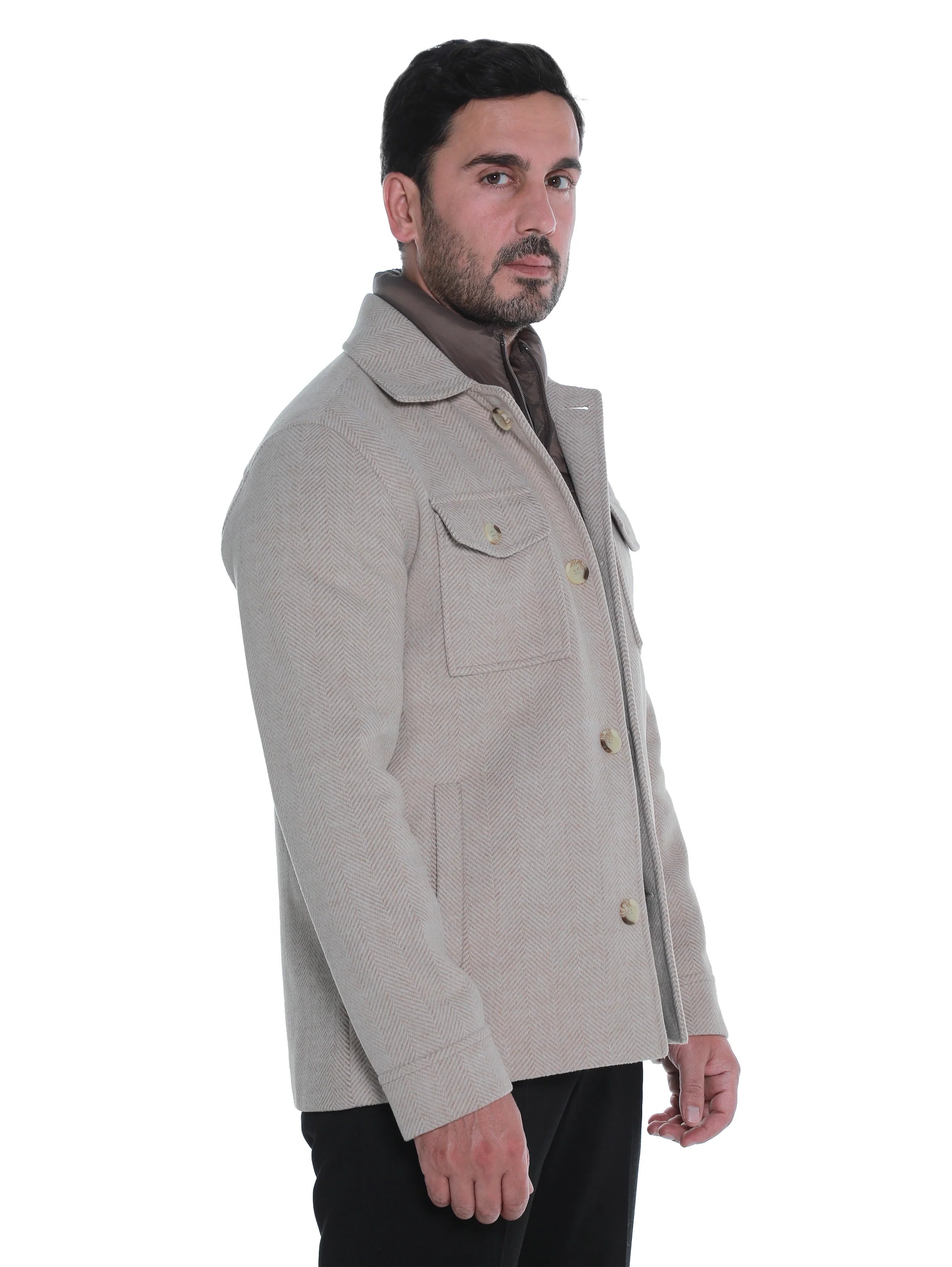 Beige Coat With Removable Inside Layer