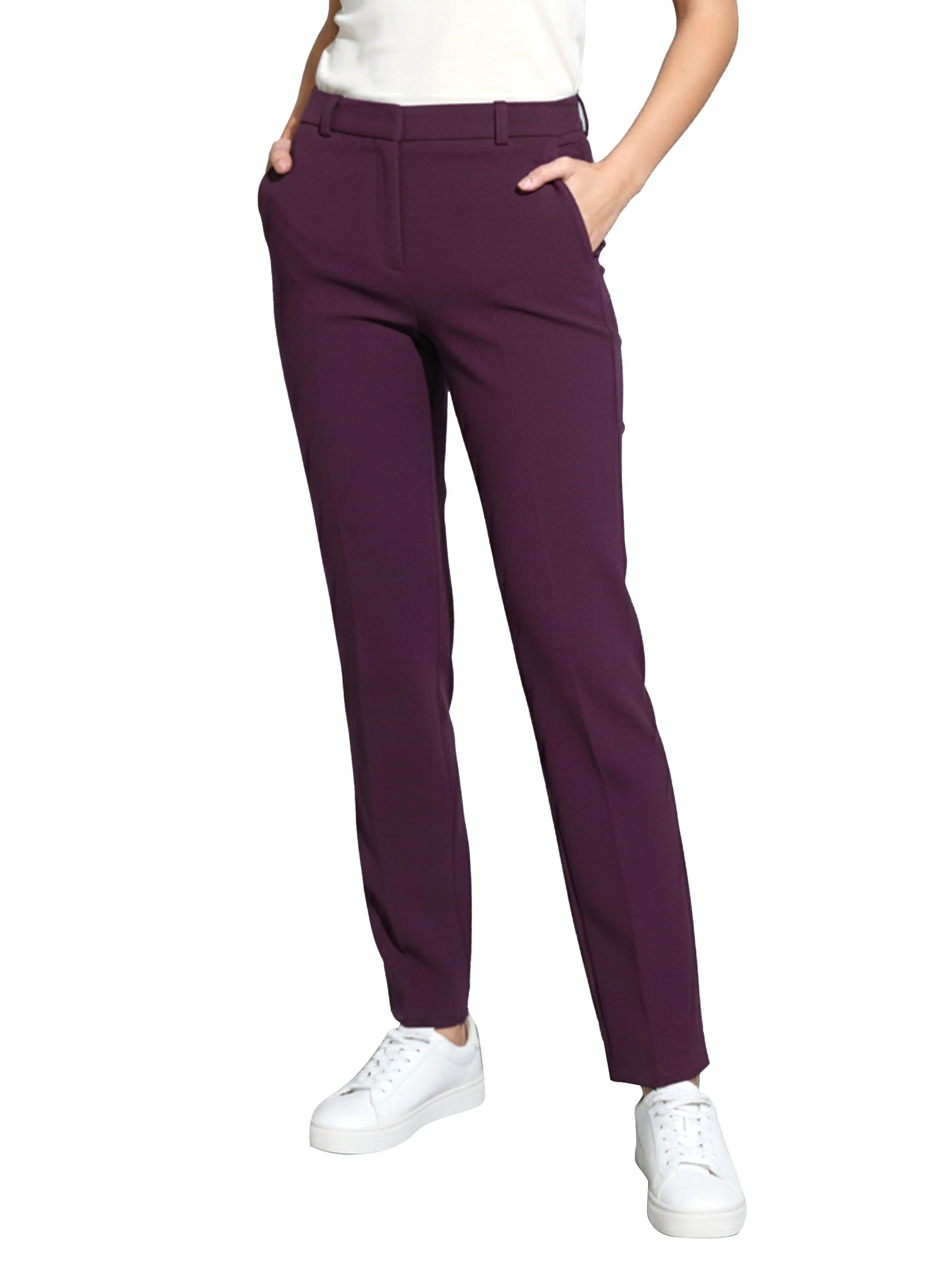 Dark Purple Pant With Button & Zipper To Close