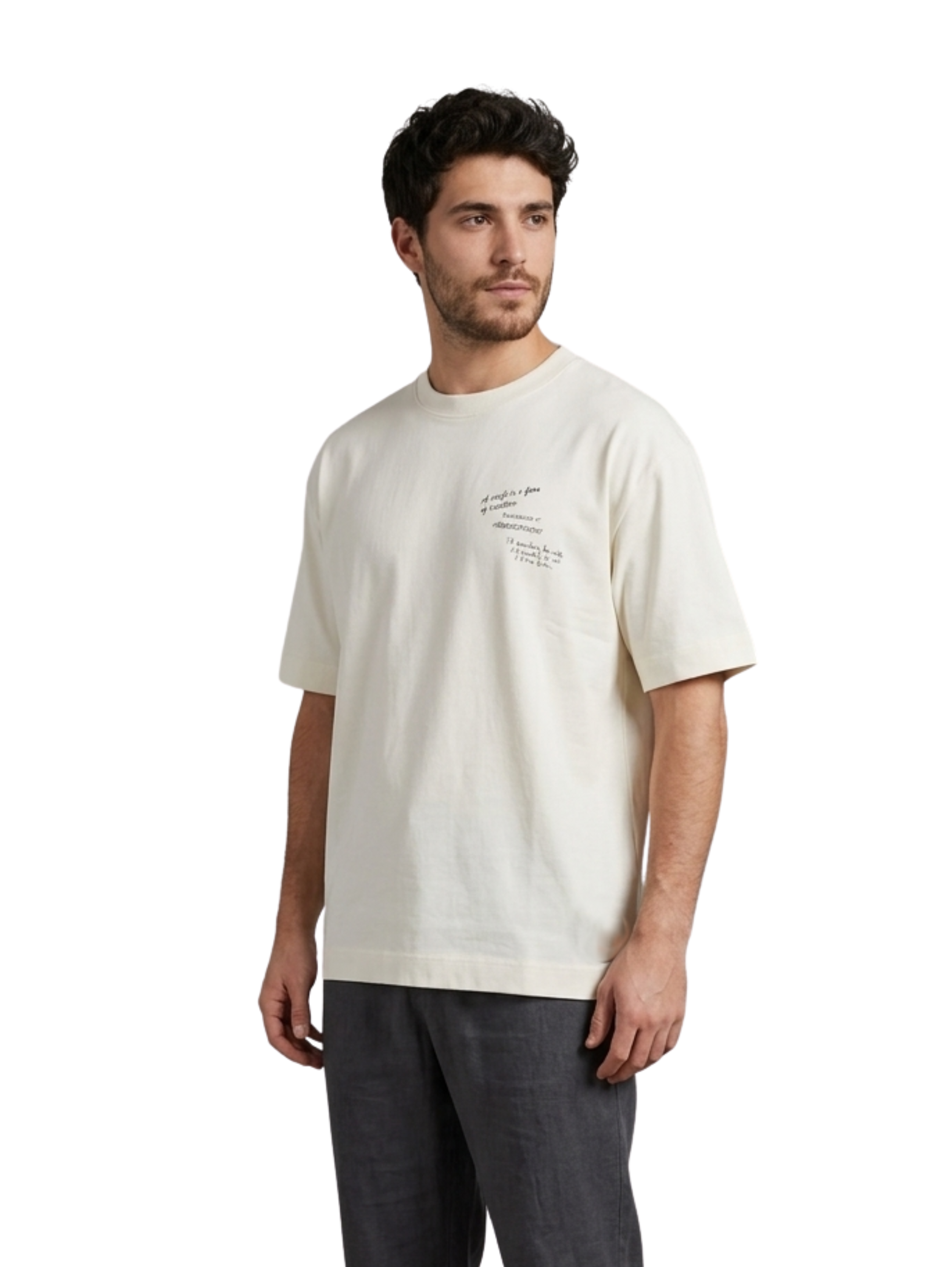 Oversized Milky Round T-Shirt