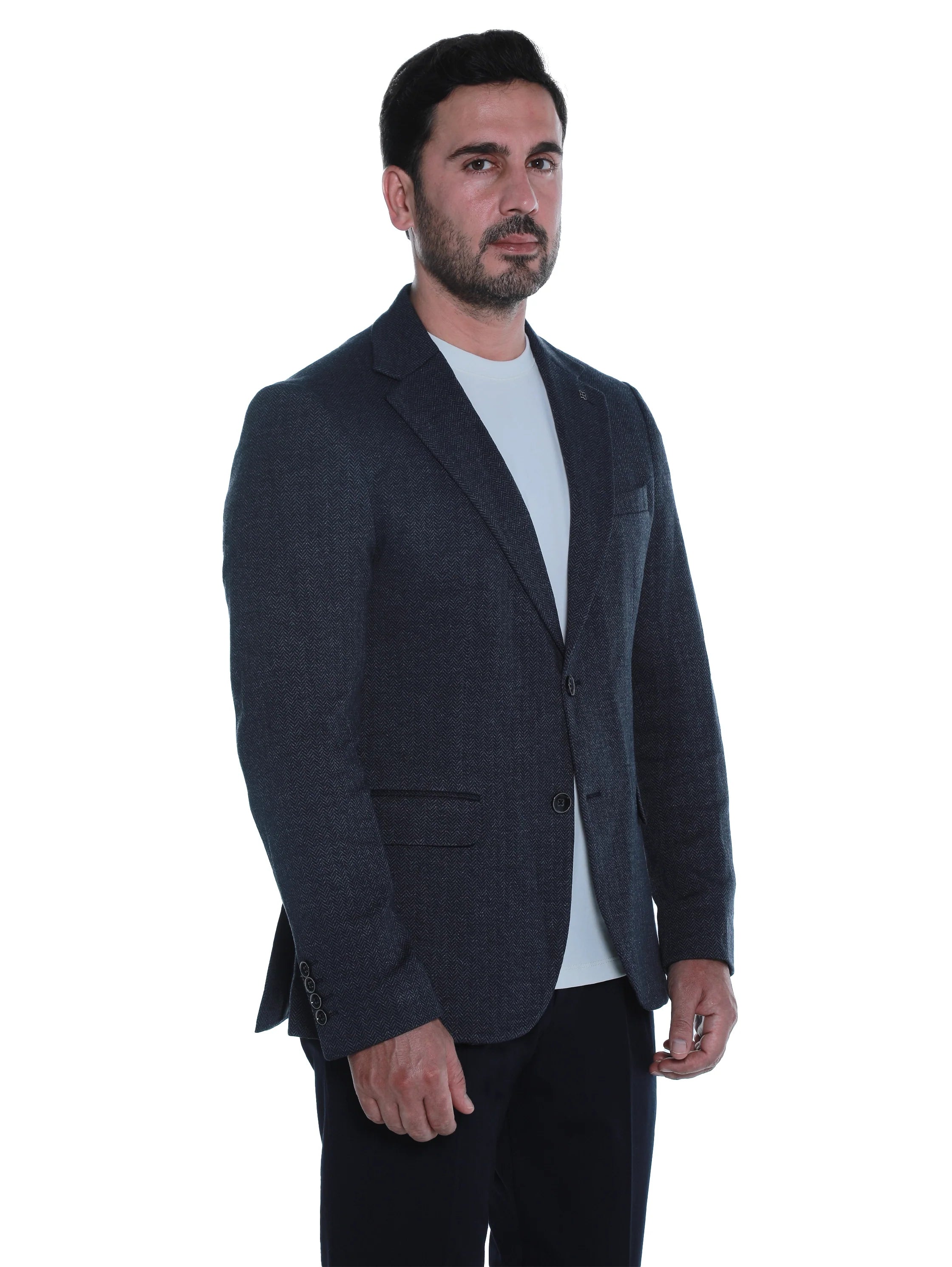 Navy Blazer With Lapel Pockets
