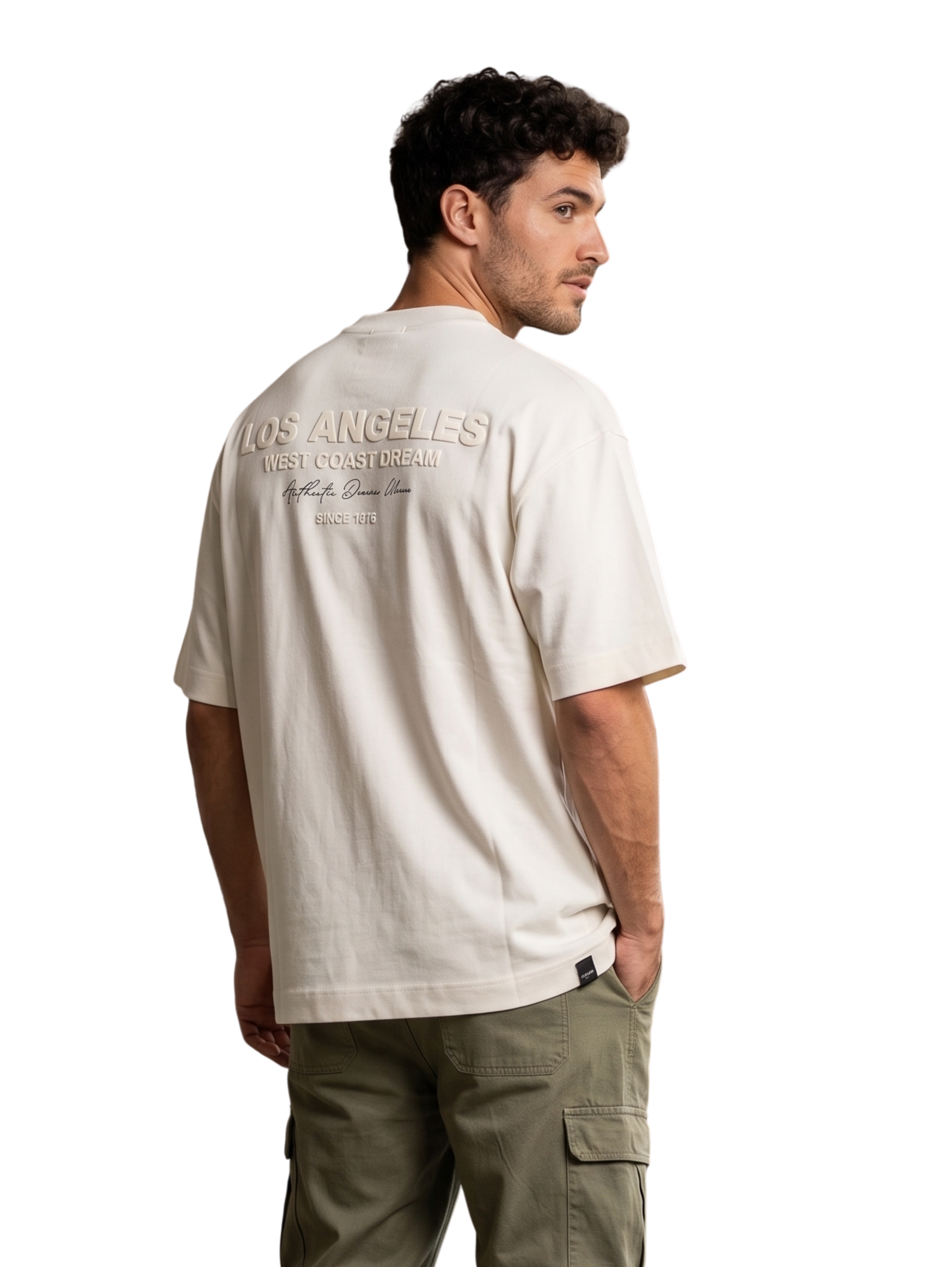 Oversized Milk T-Shirt With Back Design
