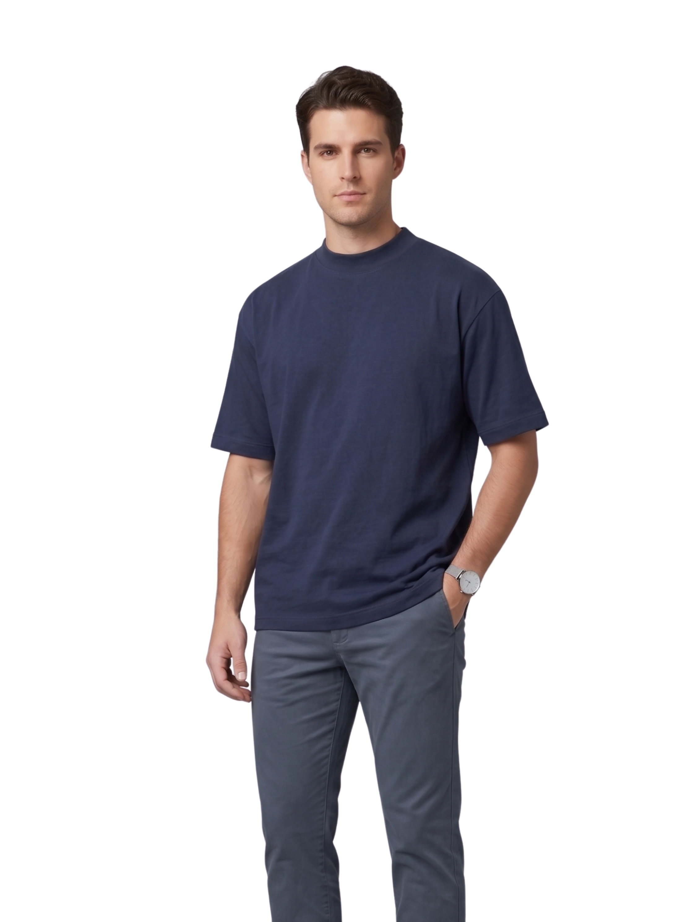 Oversized Navy Basic T-Shirt