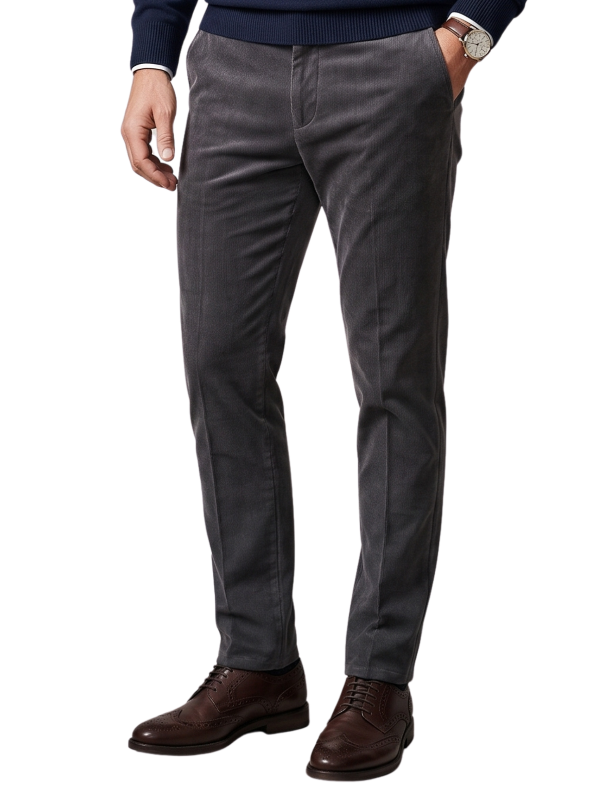 Grey Slim-Straight-Fit Pant