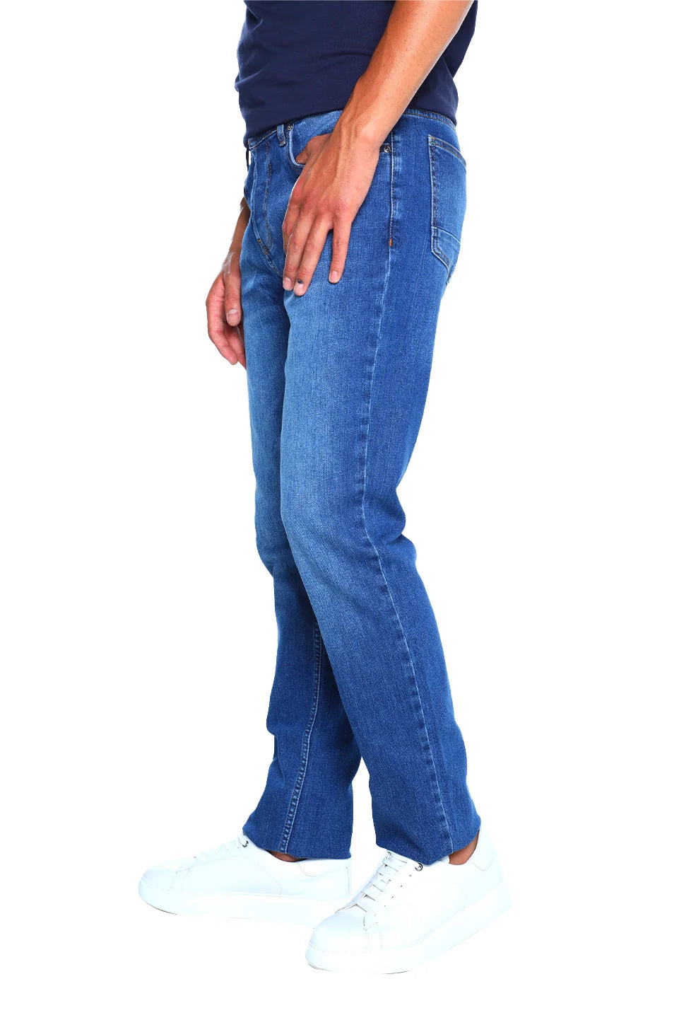 Slim Straight Blue Denim Jeans