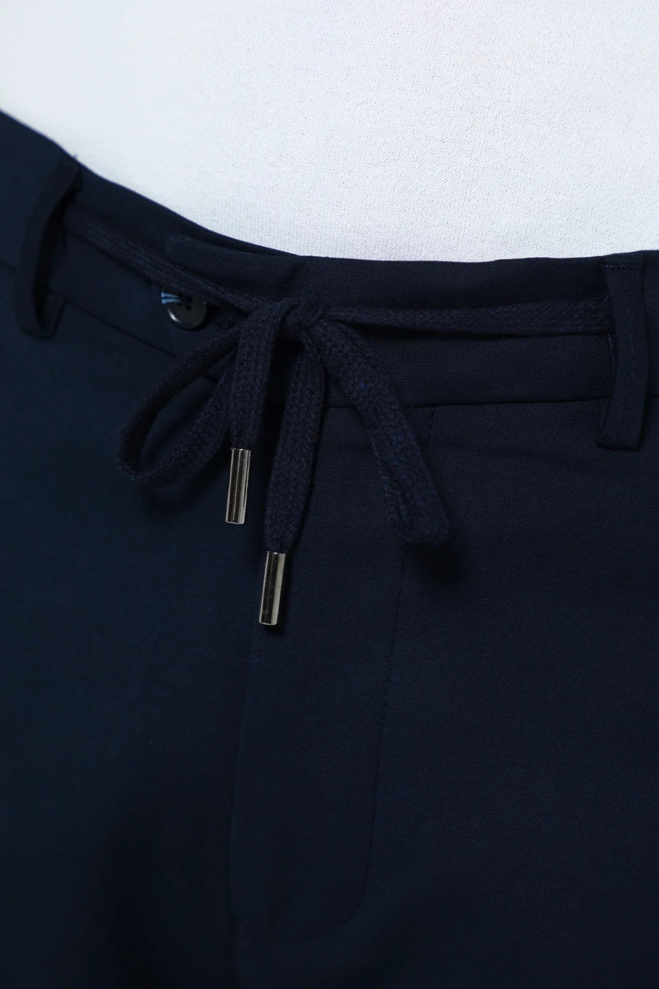 Sport Chic Navy Pant With Zipper & Tie To Close