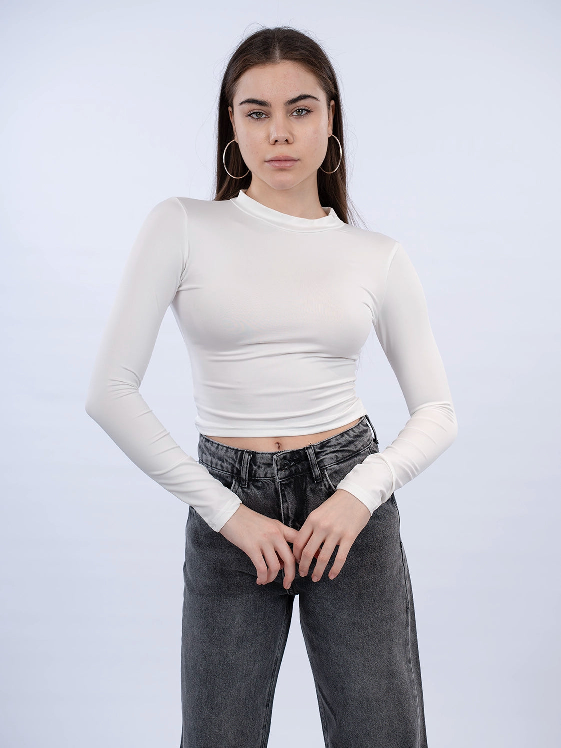 White Basic Crop Top