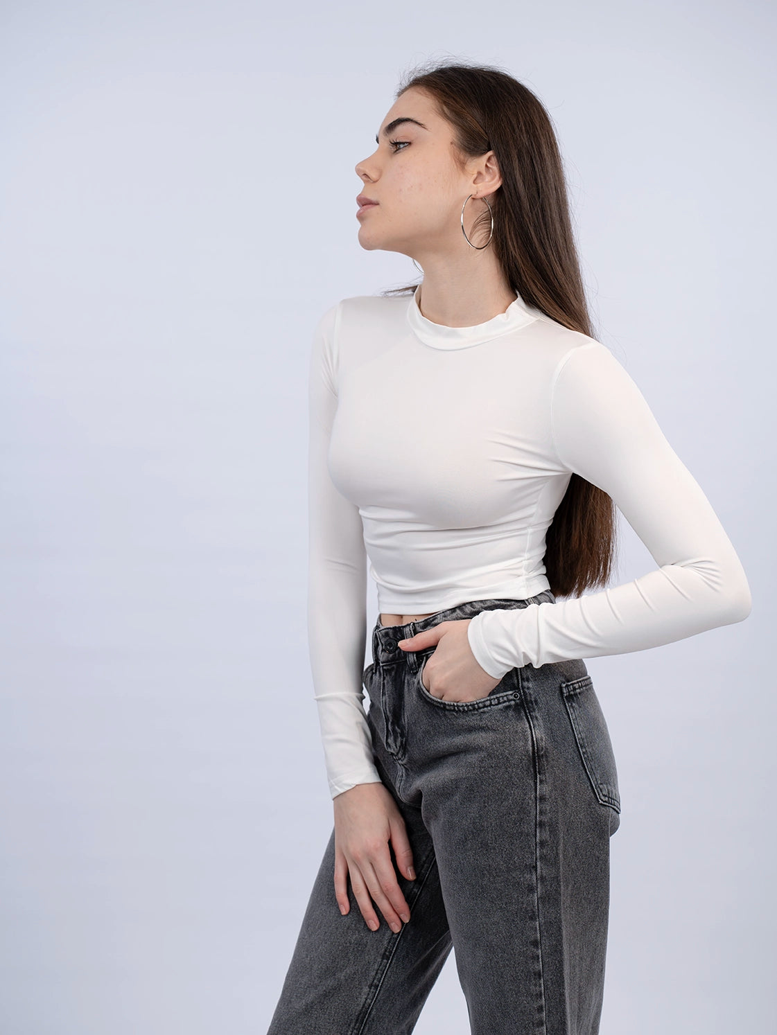 White Basic Crop Top