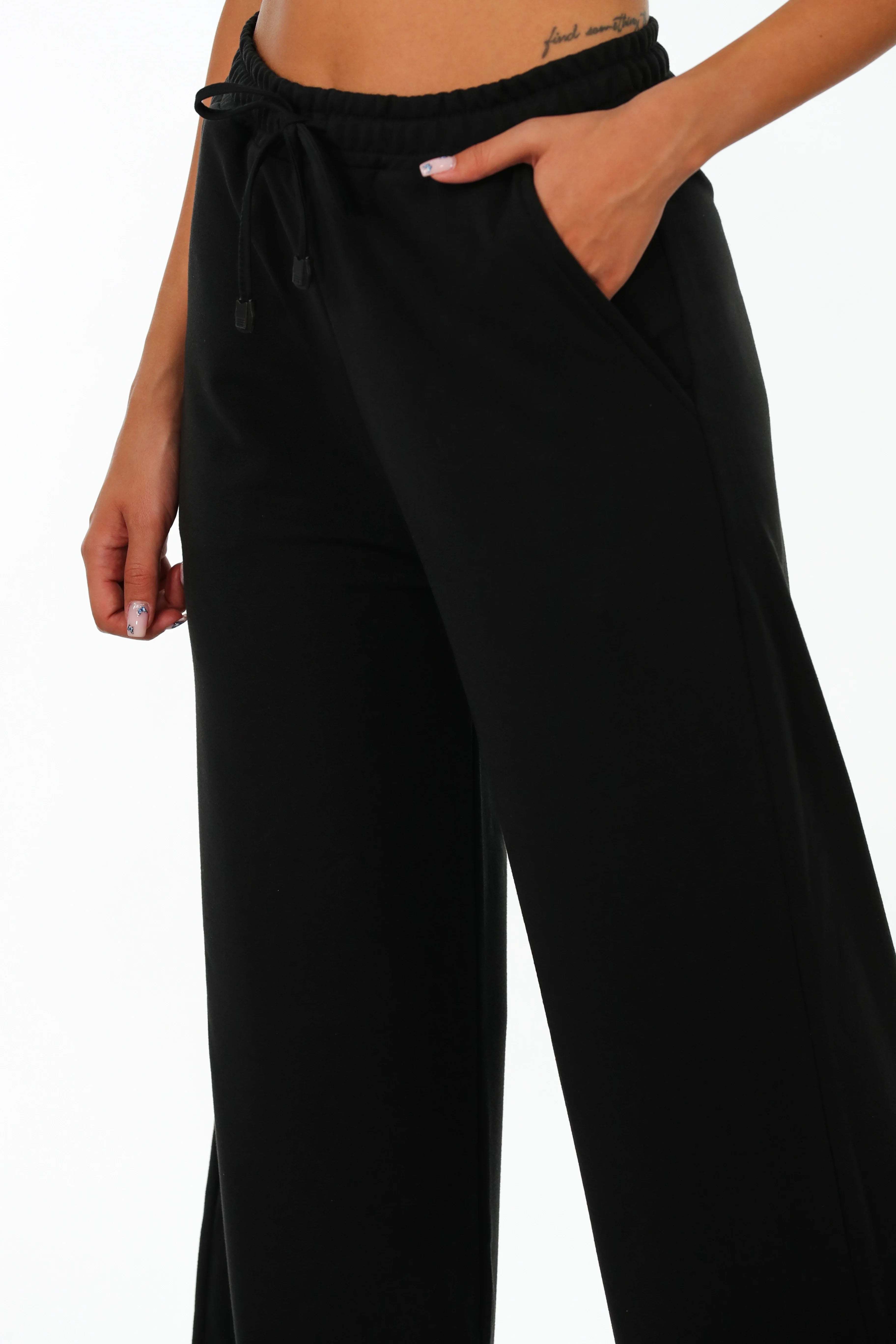 Black Wide Leg Sweatpants